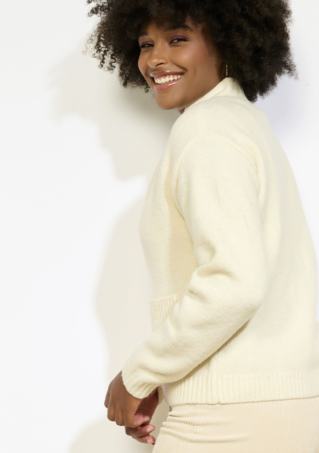 Vest met ritssluiting en kraag, Vest met ritssluiting en kraag - OFFWHITE - 04101312_1001