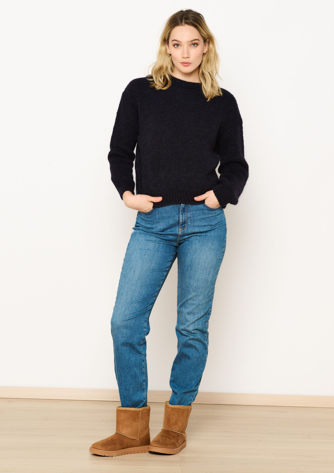 Mohair trui crew neck, Mohair trui crew neck - NAVY BASIC - 04006828_2723