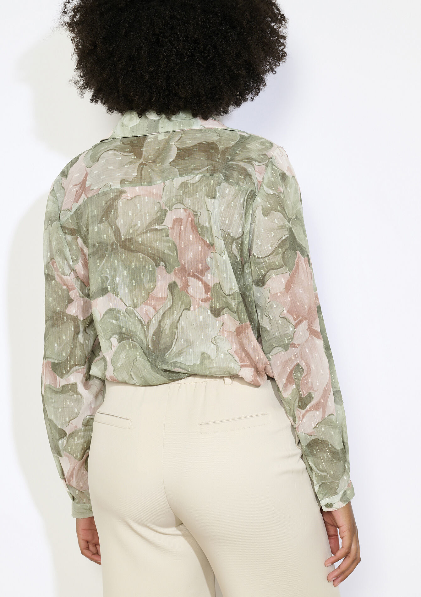 Flowing floral blouse, Flowing floral blouse - KHAKI MINT - 05702933_2542