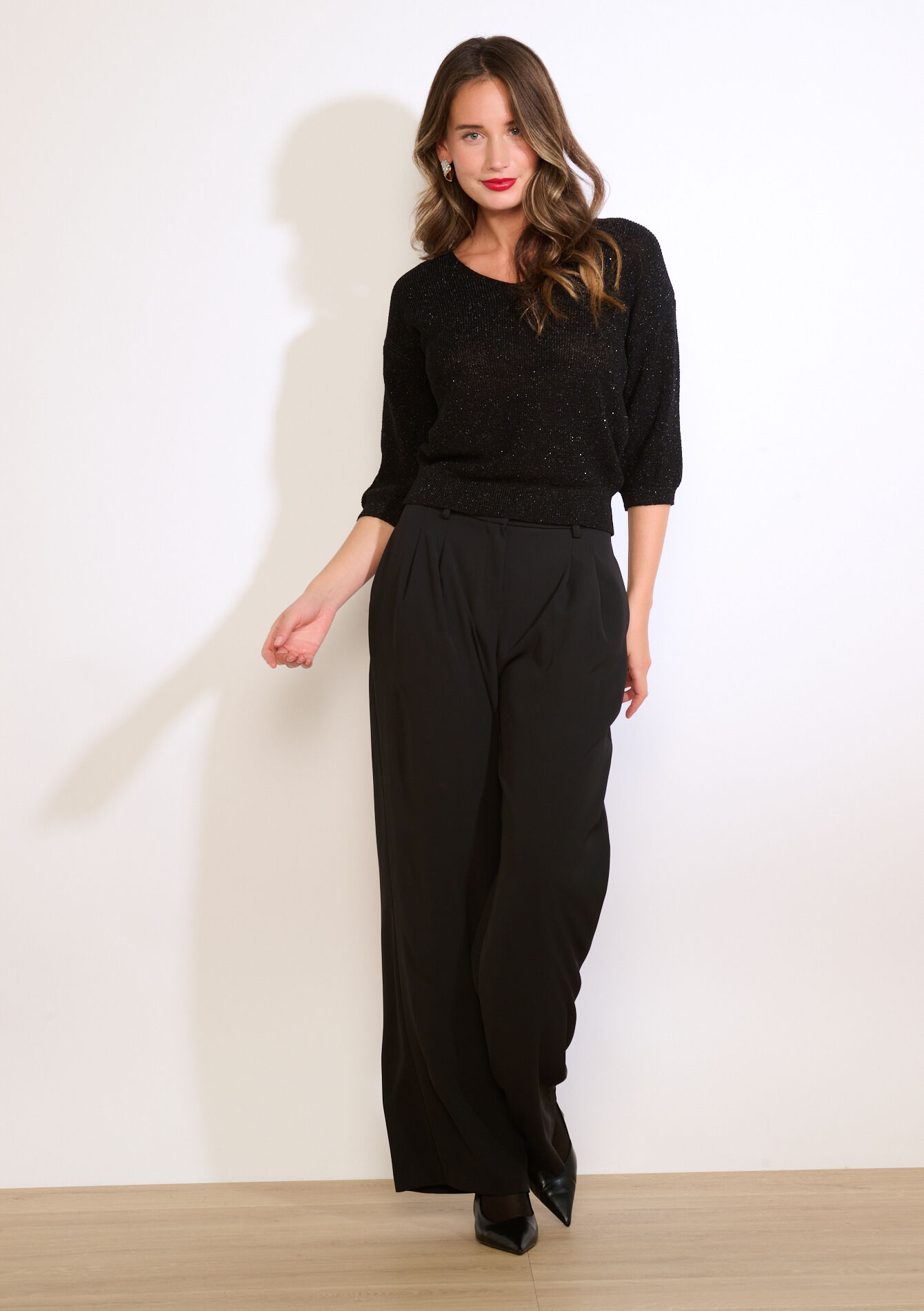 Fijne glittertrui, Fijne glittertrui - BLACK - 04007049_1119