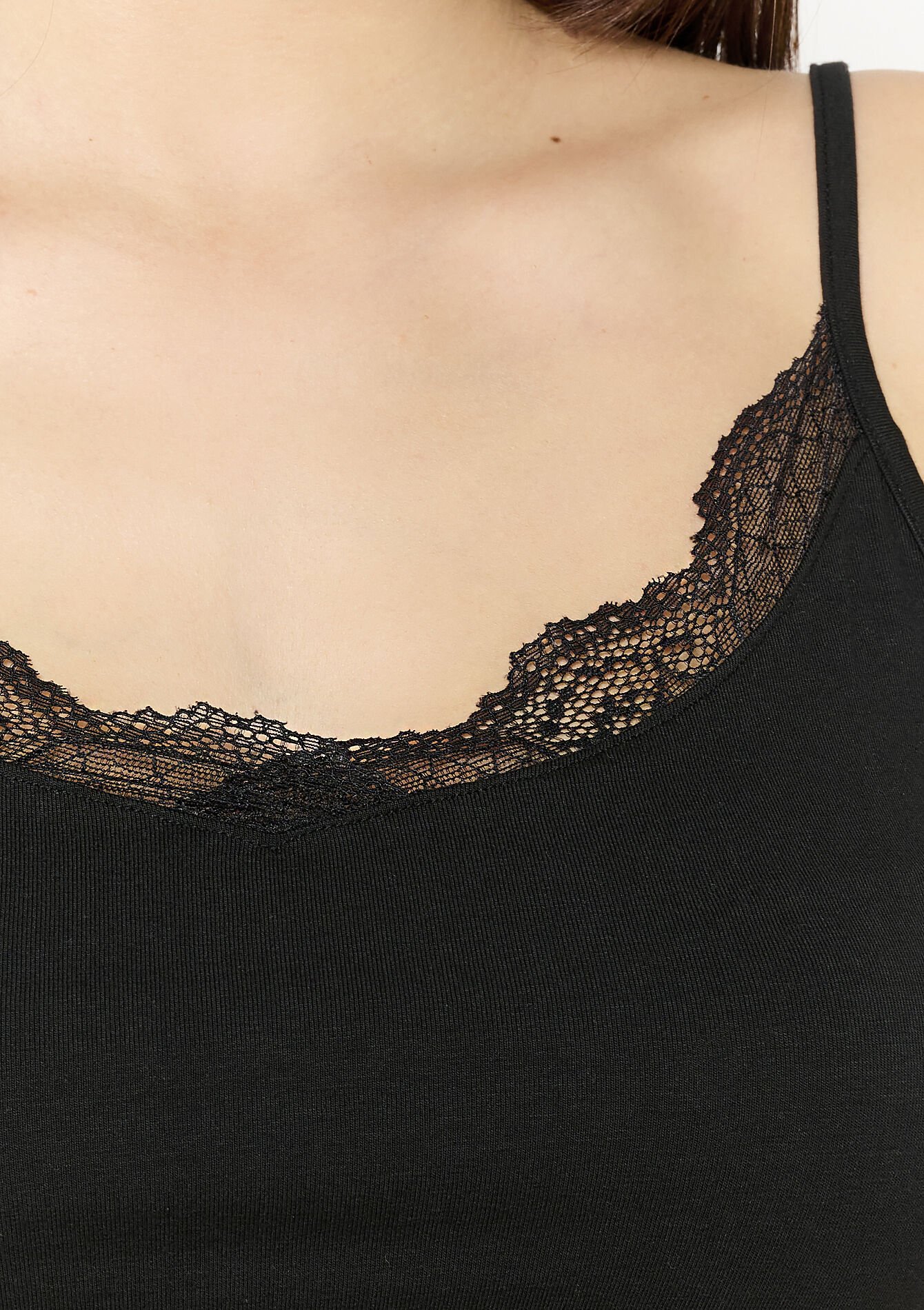 Camisole met kant, Camisole met kant - BLACK - 02200472_1119