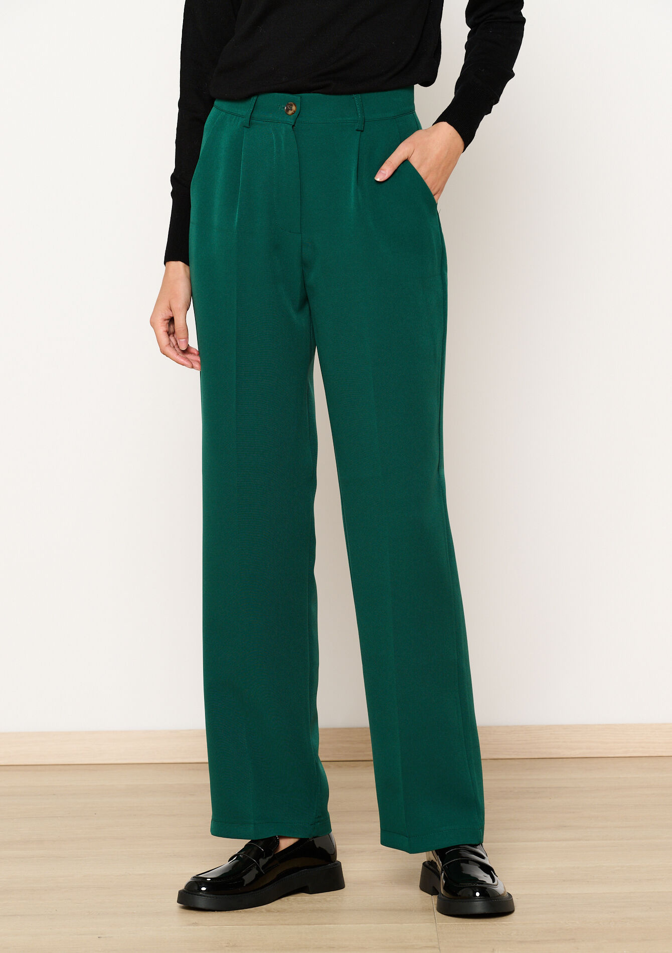 Pantalon coupe droite - BOTTLE GREEN - 06100655_1778