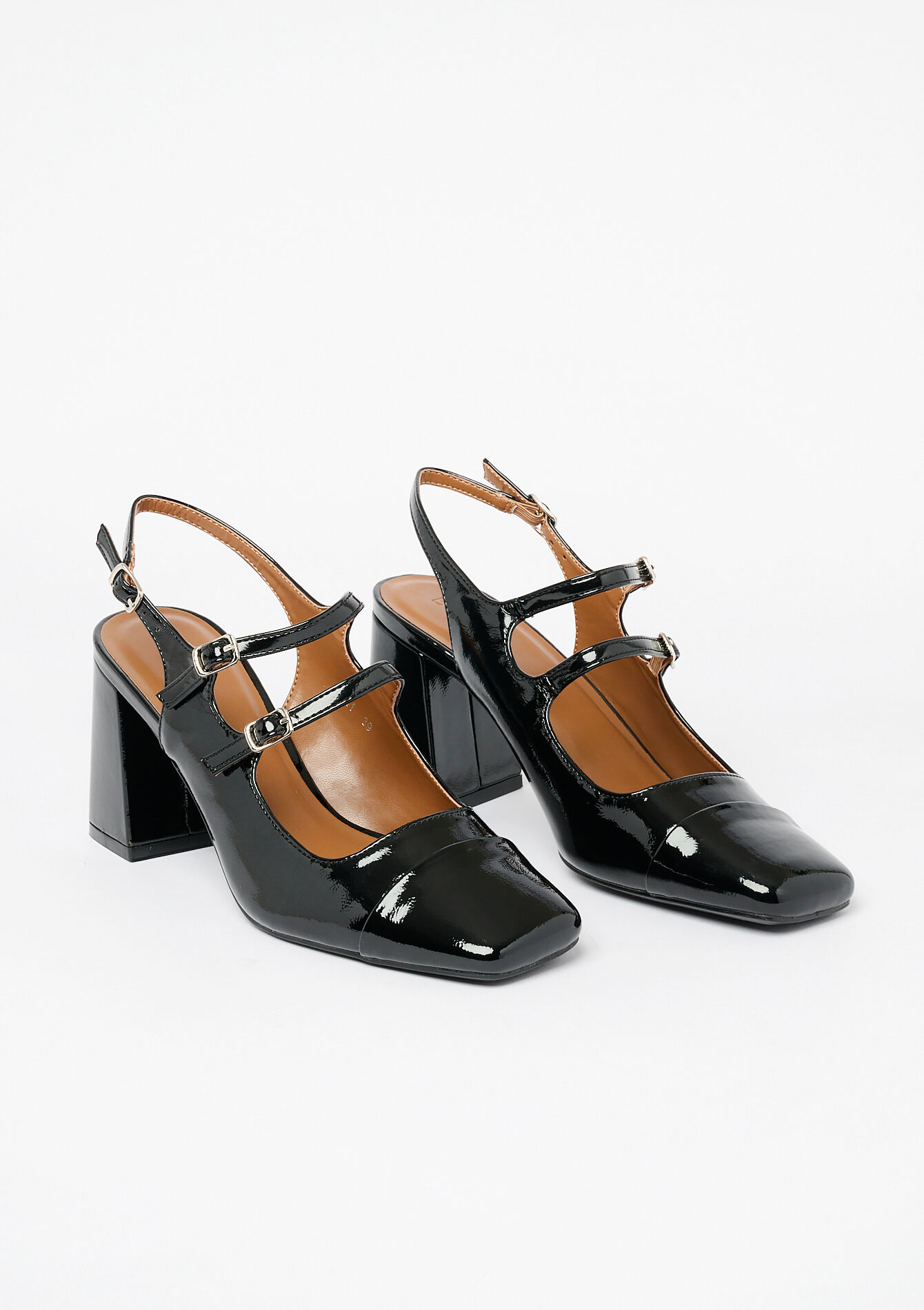 Gelakte slingback sandalen - BLACK - 13000780_1119