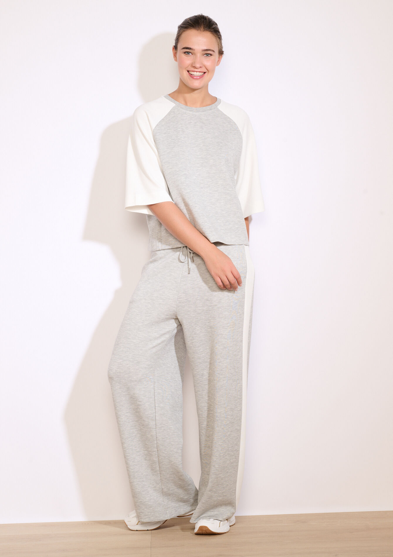 Sweat oversize bicolore - LIGHT GREY MEL - 15100375_1061
