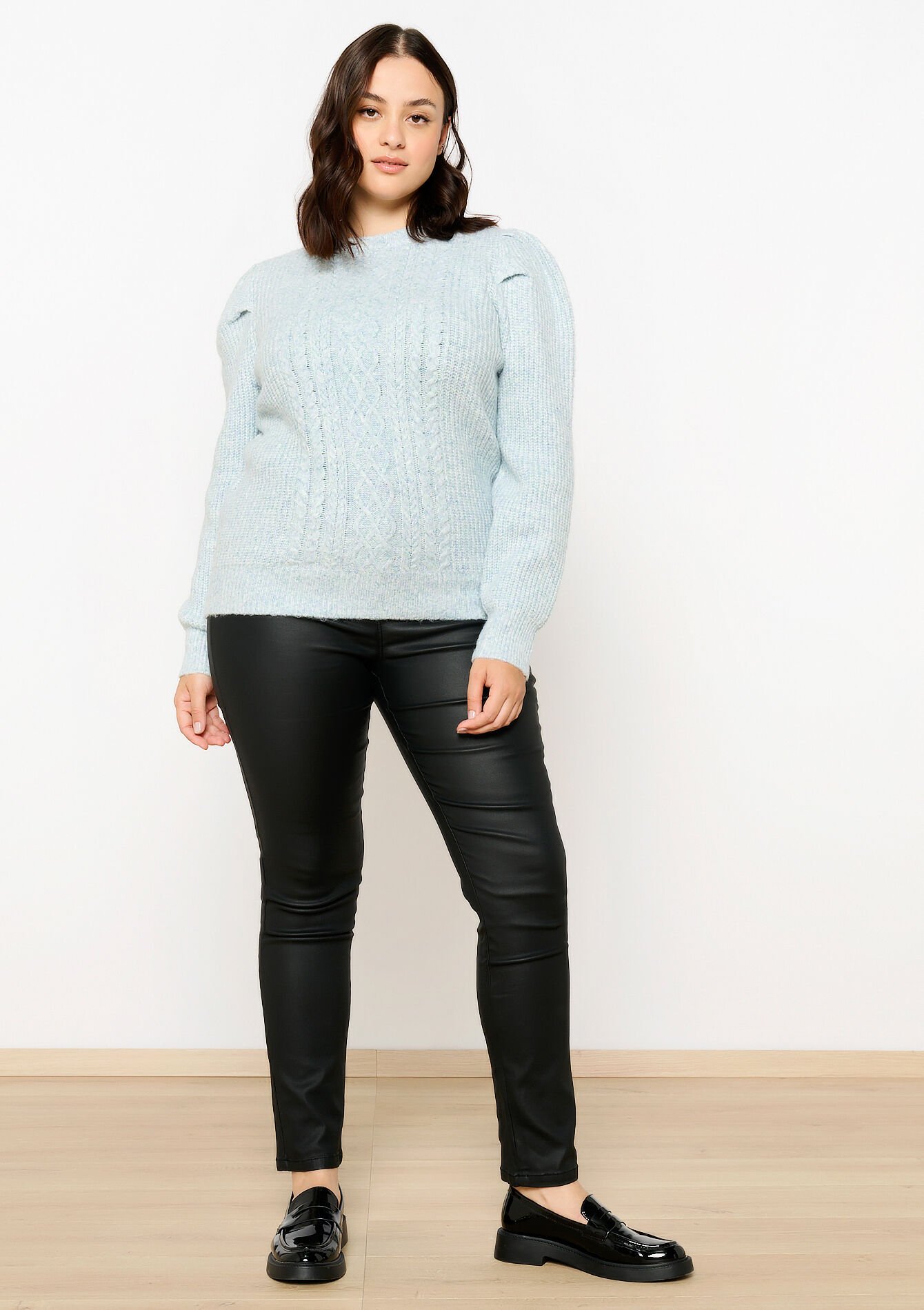 Pullover en maille torsadée avec lurex, Pullover en maille torsadée avec lurex - BLUE PASTEL - 04006542_3003