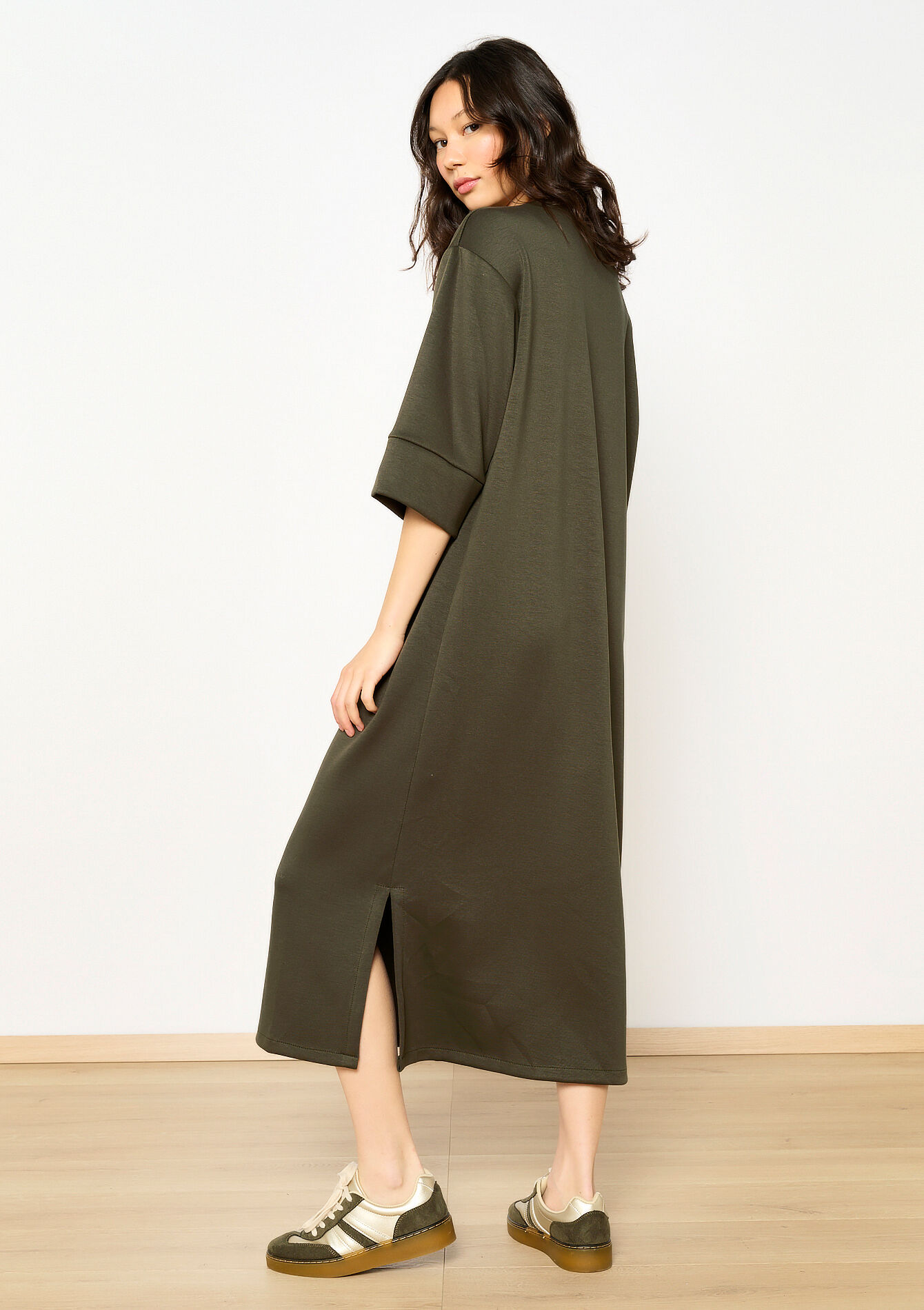 Rechte trui-jurk - KHAKI MED - 08103973_4327