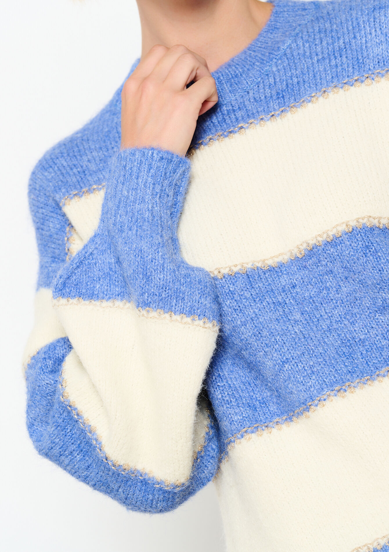 Trui met colourblock - BLUE PASTEL - 04006540_3003