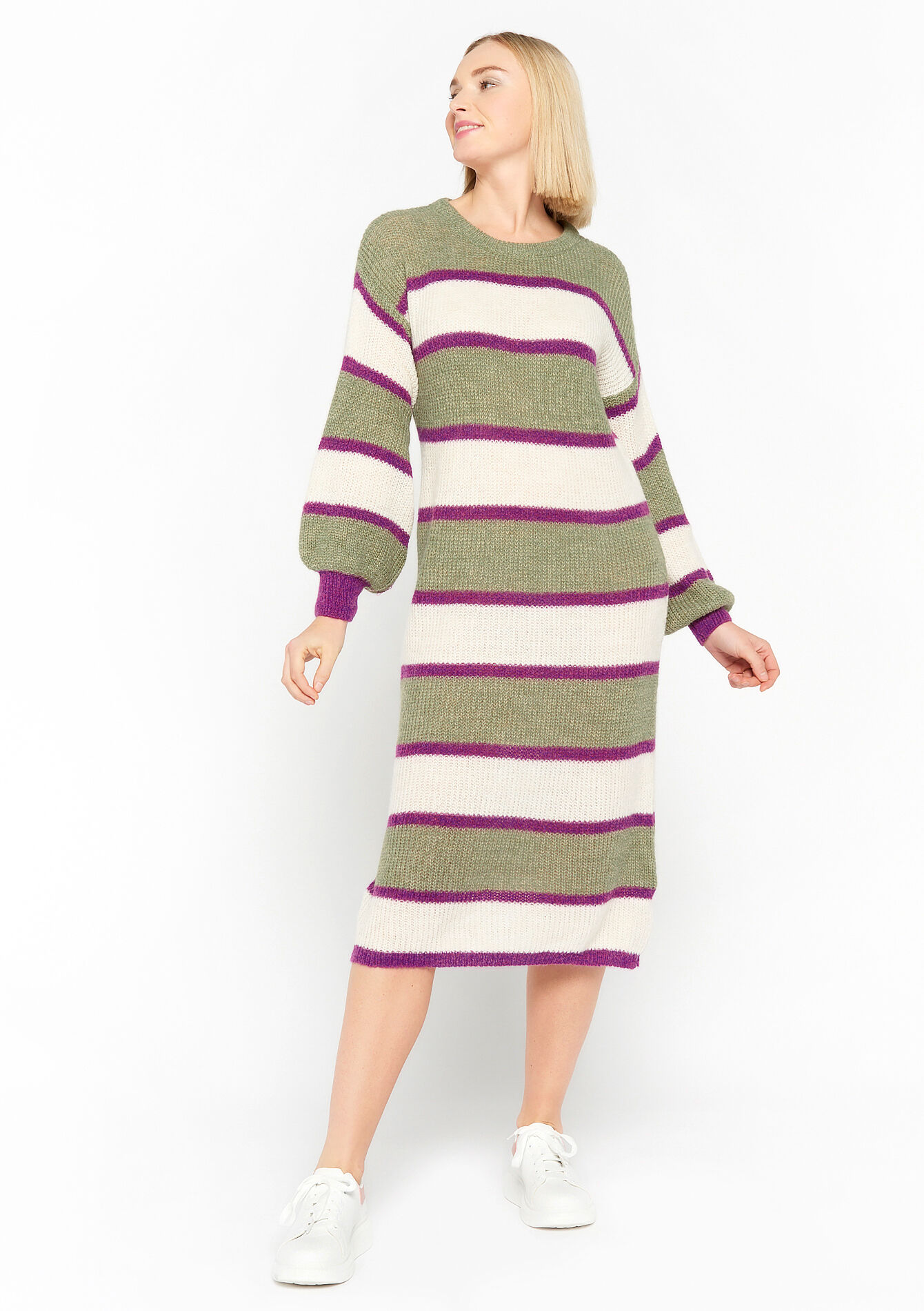 Maxi dress with colour block, Maxi dress with colour block - KHAKI FADED - 08601872_4326