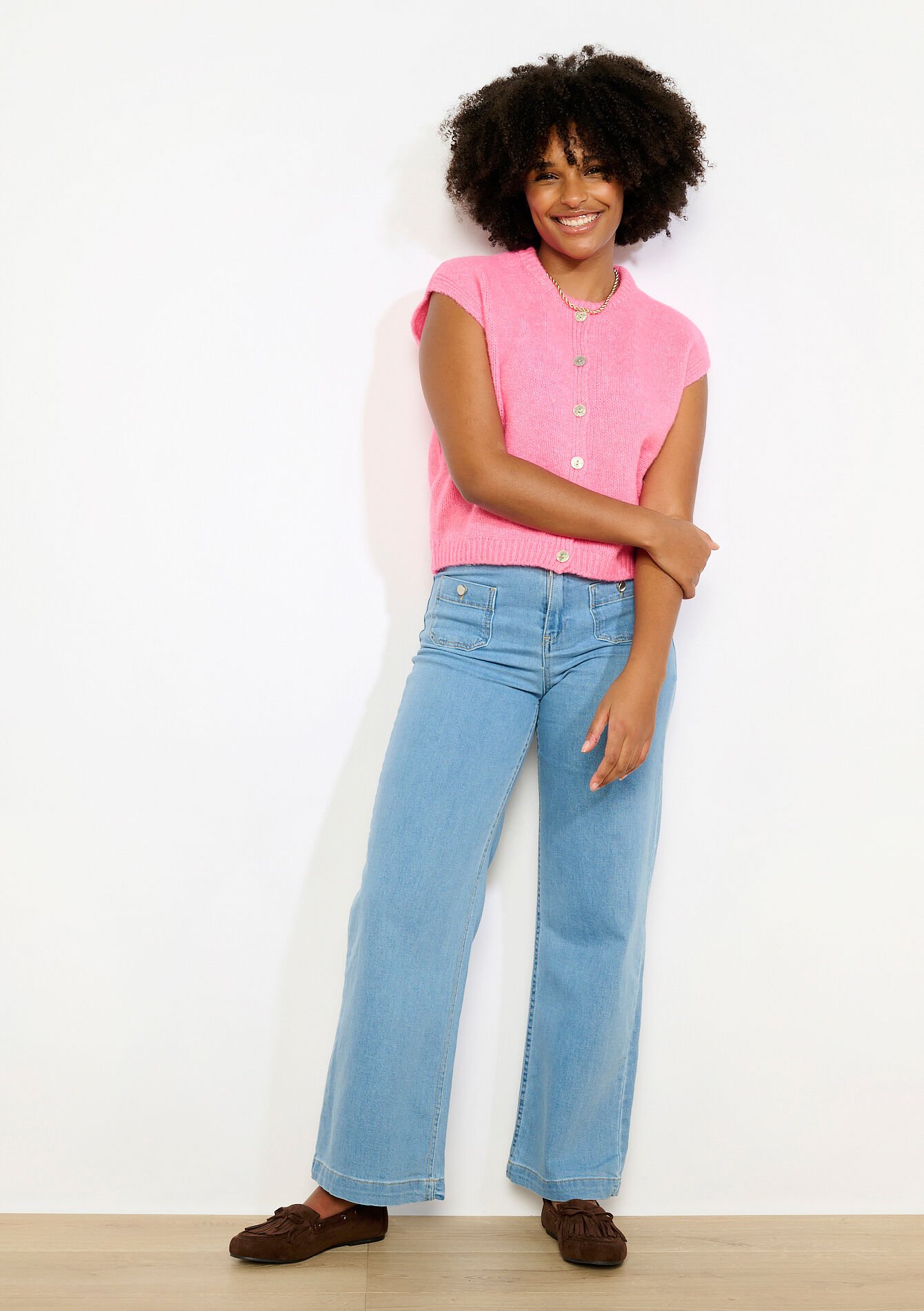 Gilet sans manches texturé - PINK BUBBLEGUM - 04101478_1477