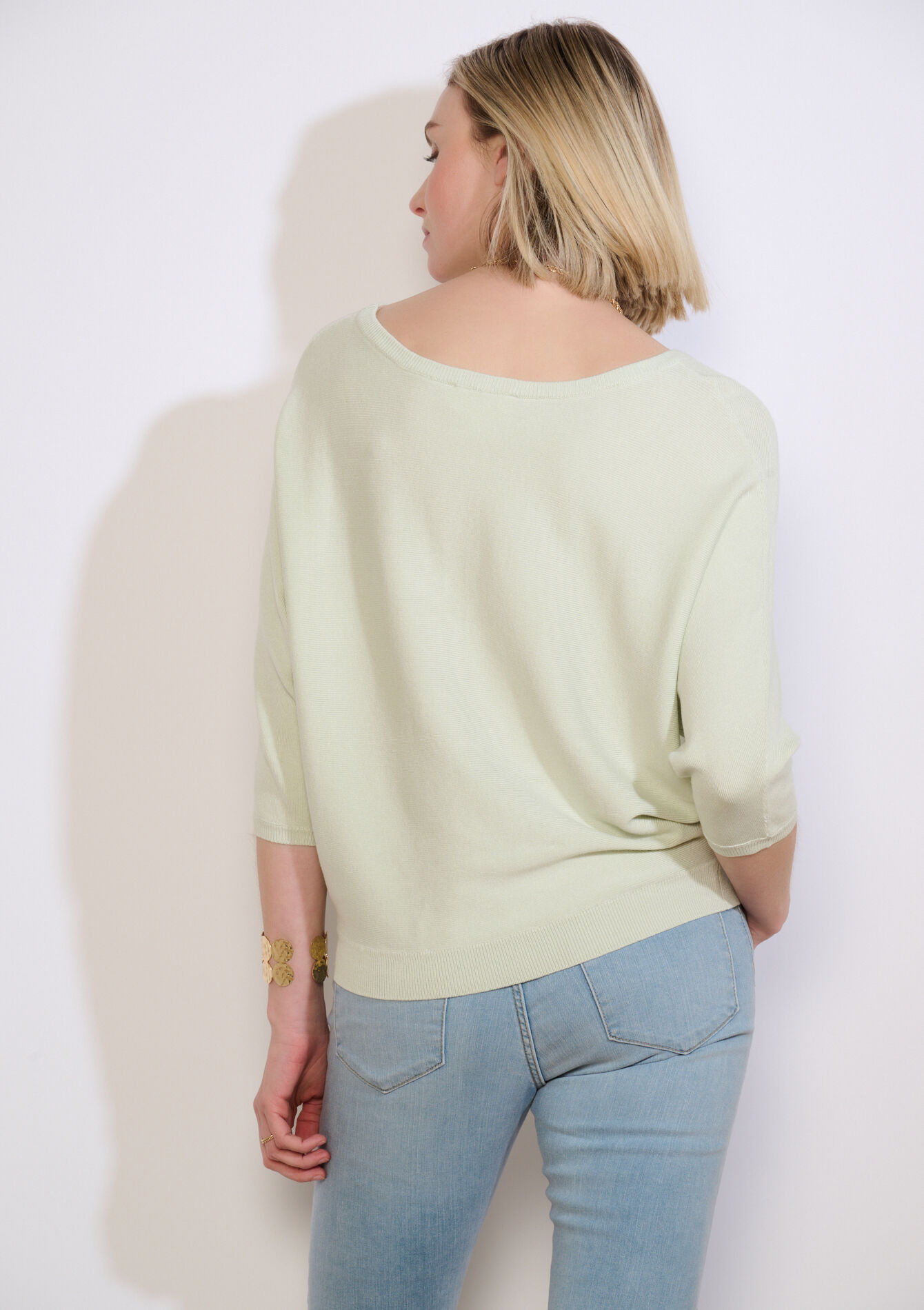 Losse trui met boothals - MINT GREEN - 04007018_1723