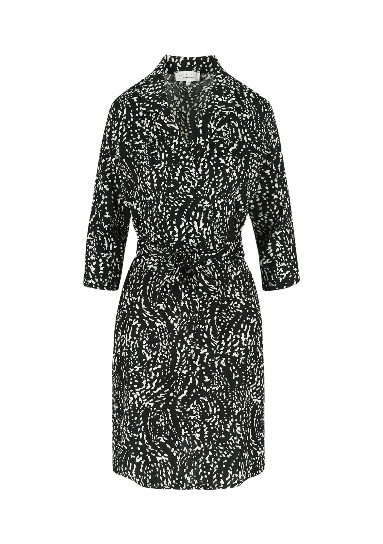 Wikkeljurk met print, Wikkeljurk met print - BLACK - 08103873_1119