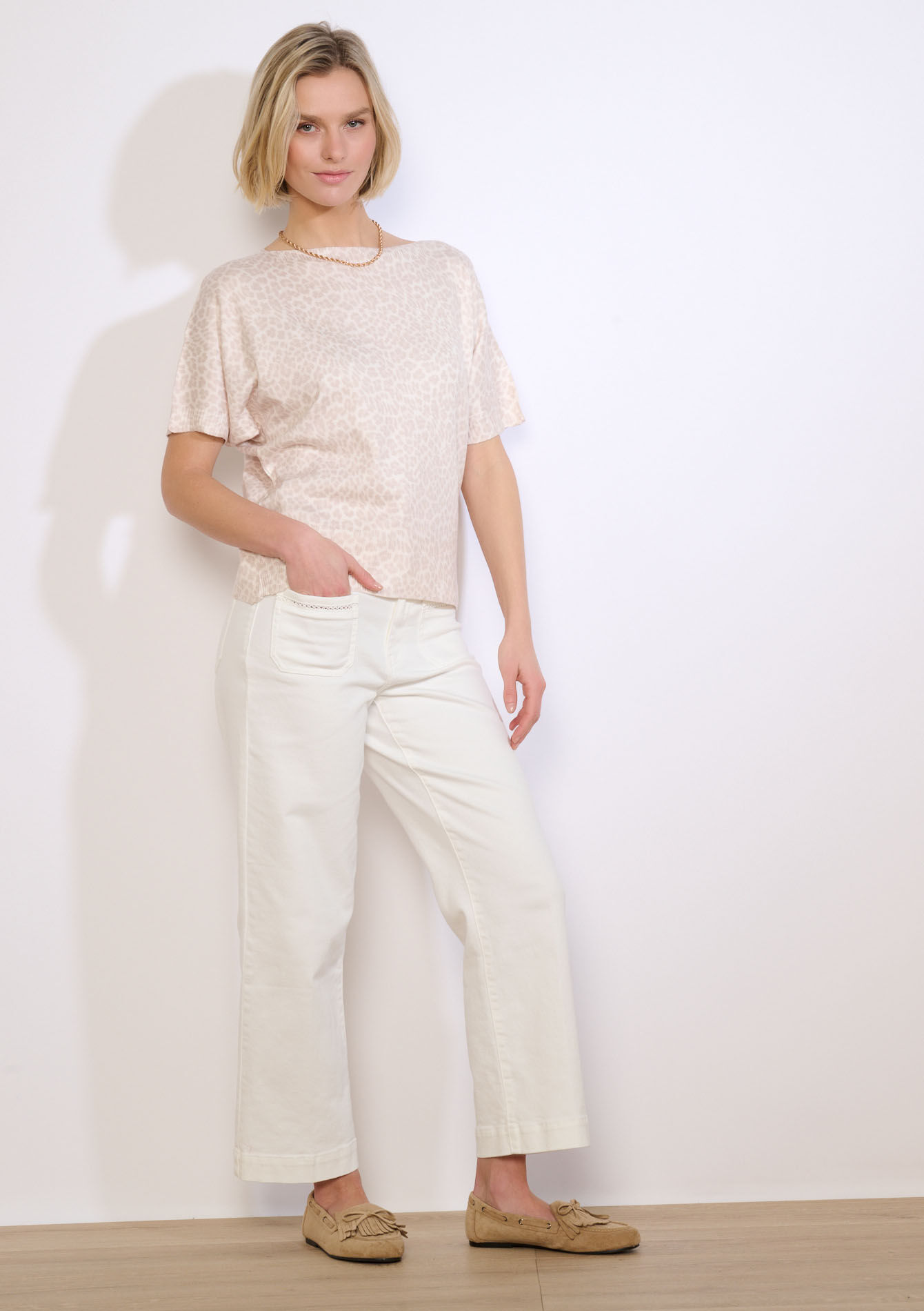 Trui met luipaardmotief - LT BEIGE - 04007210_2527
