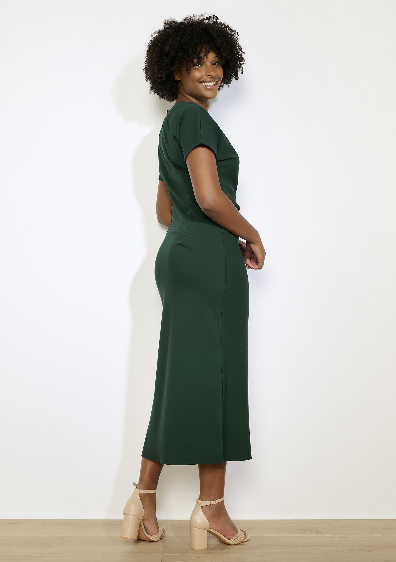 Robe midi bodycon, Robe midi bodycon - BOTTLE GREEN - 08104277_1778