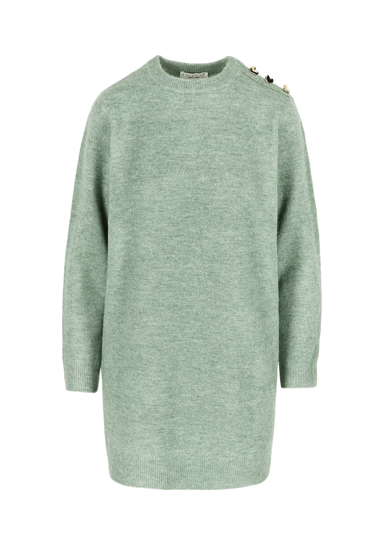 Robe pull à boutons coeur, Robe pull à boutons coeur - MINT GREEN - 08104033_1723