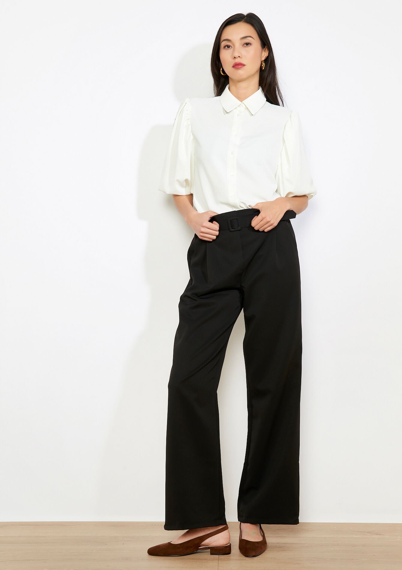 Taillebroek met ceintuur, , back