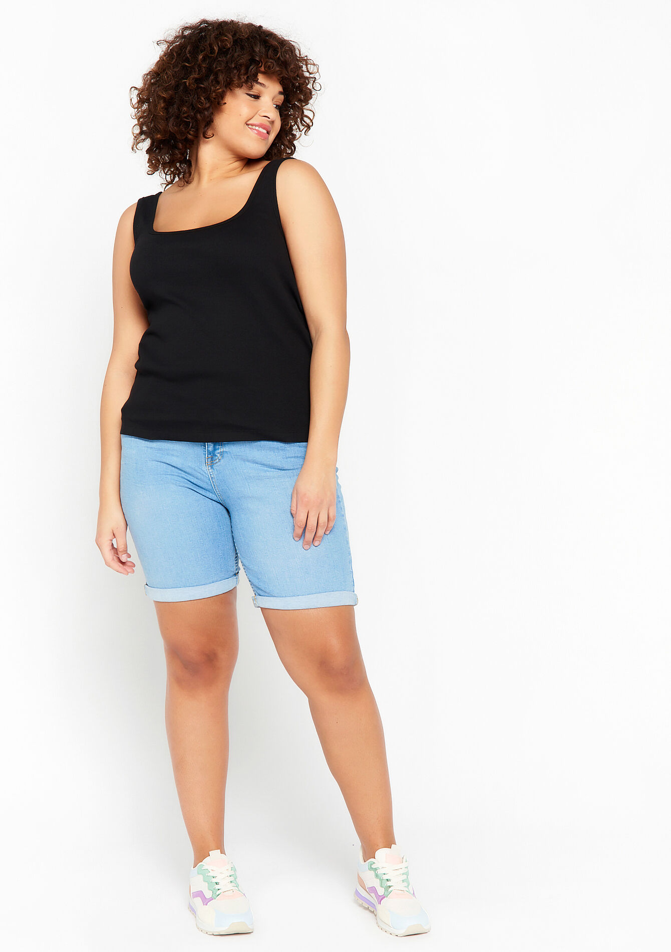 Geribbelde top, Geribbelde top - BLACK - 02200330_1119