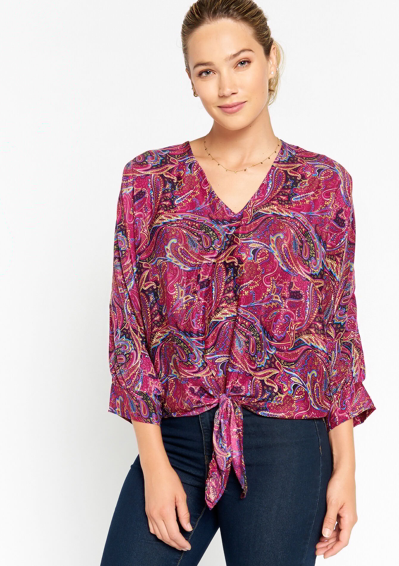 Blouse met paisleyprint - FUCHSIA - 05702253_5626