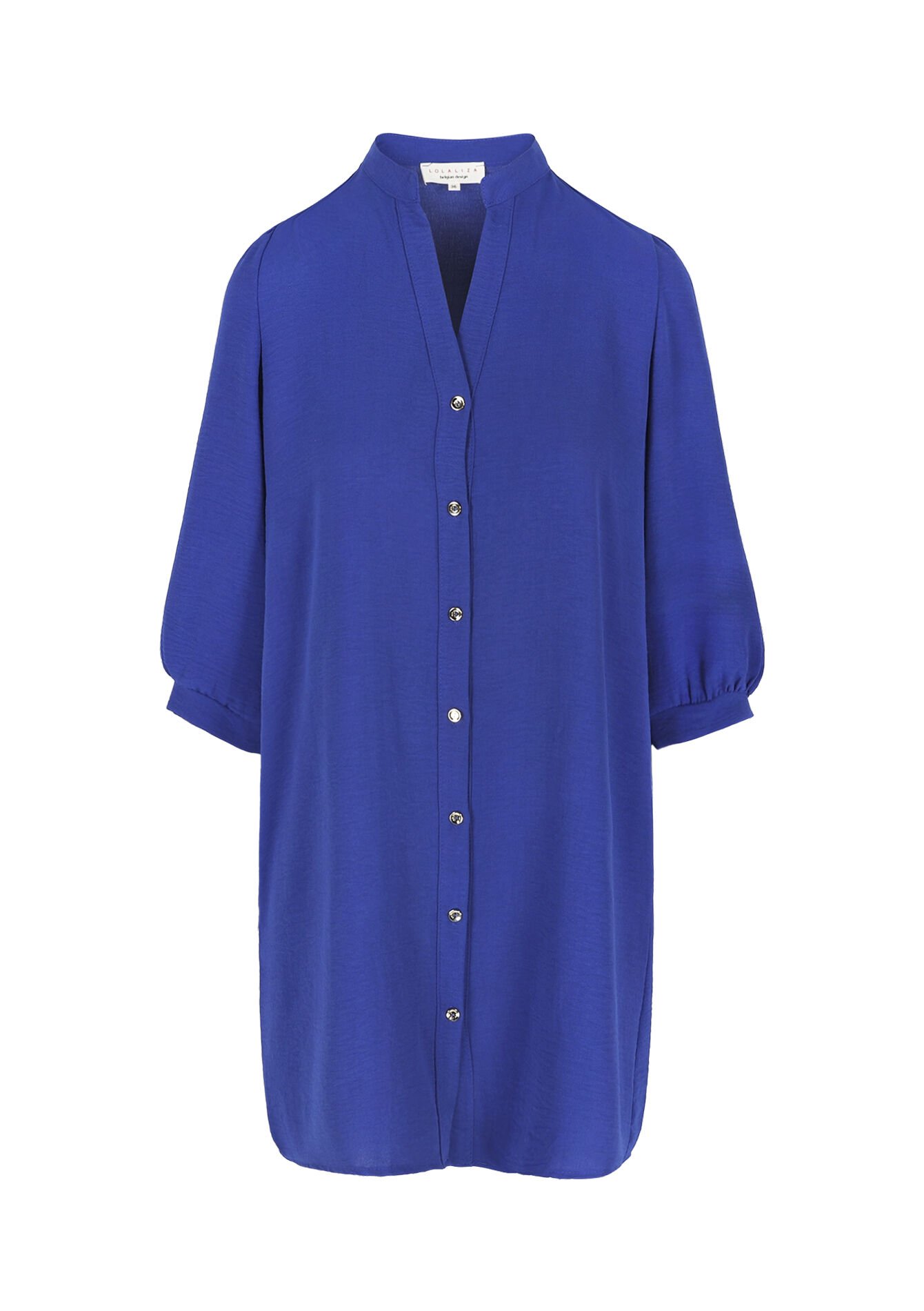 Fluid shirt dress - ELECTRIC BLUE - 08104468_1619