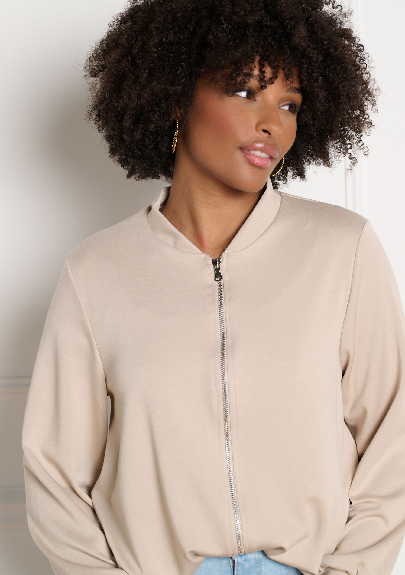 Soepele jas met rits - LT BEIGE - 15100432_2527