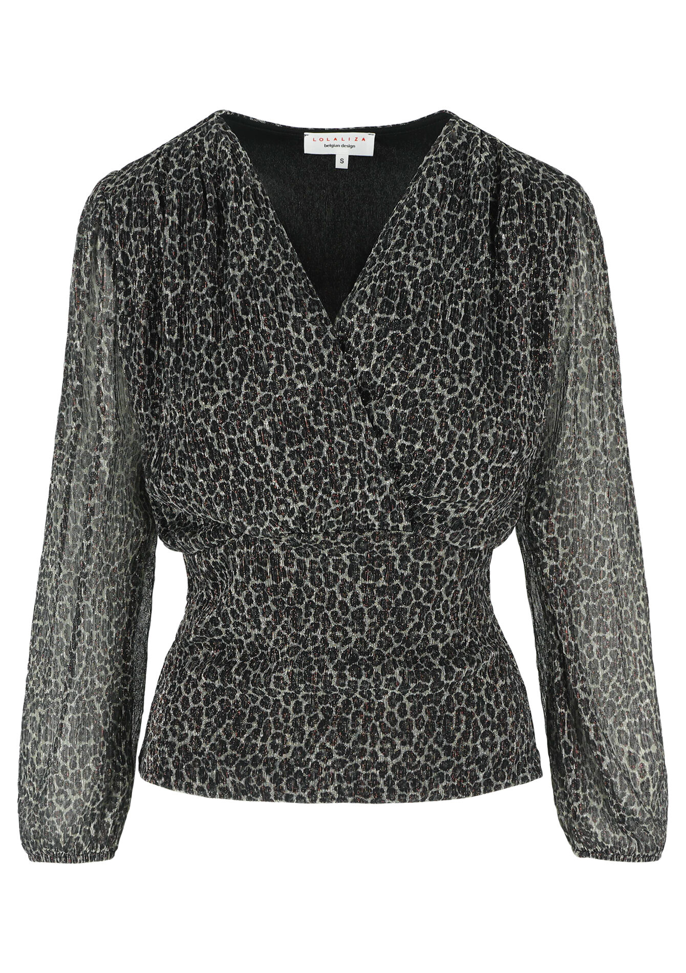 Wrap top with leopard print - COPPER - 02400317