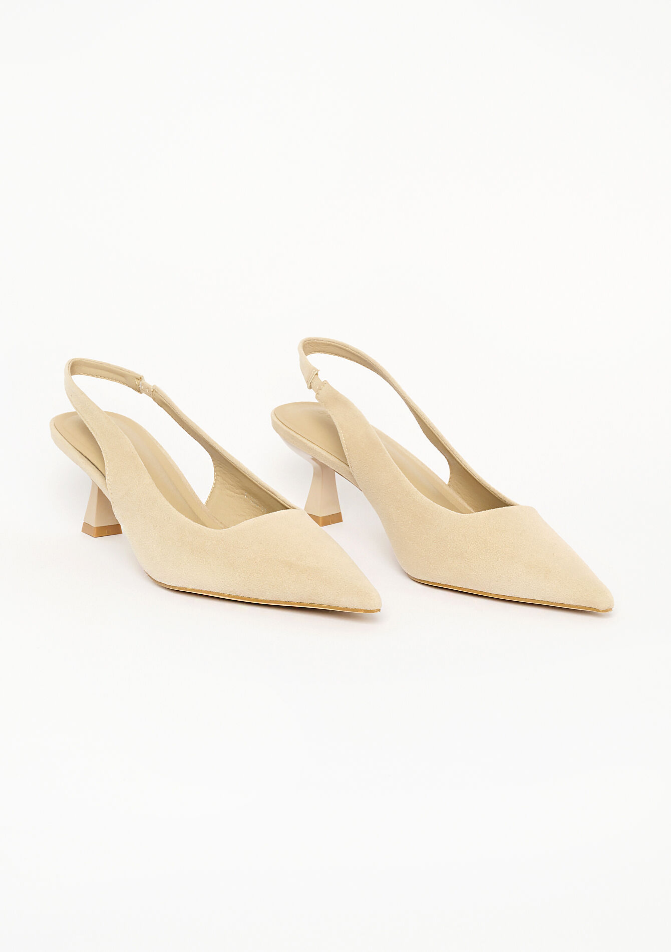 Suede pumps met kitten heel, Suede pumps met kitten heel - LT BEIGE - 13000739_2527