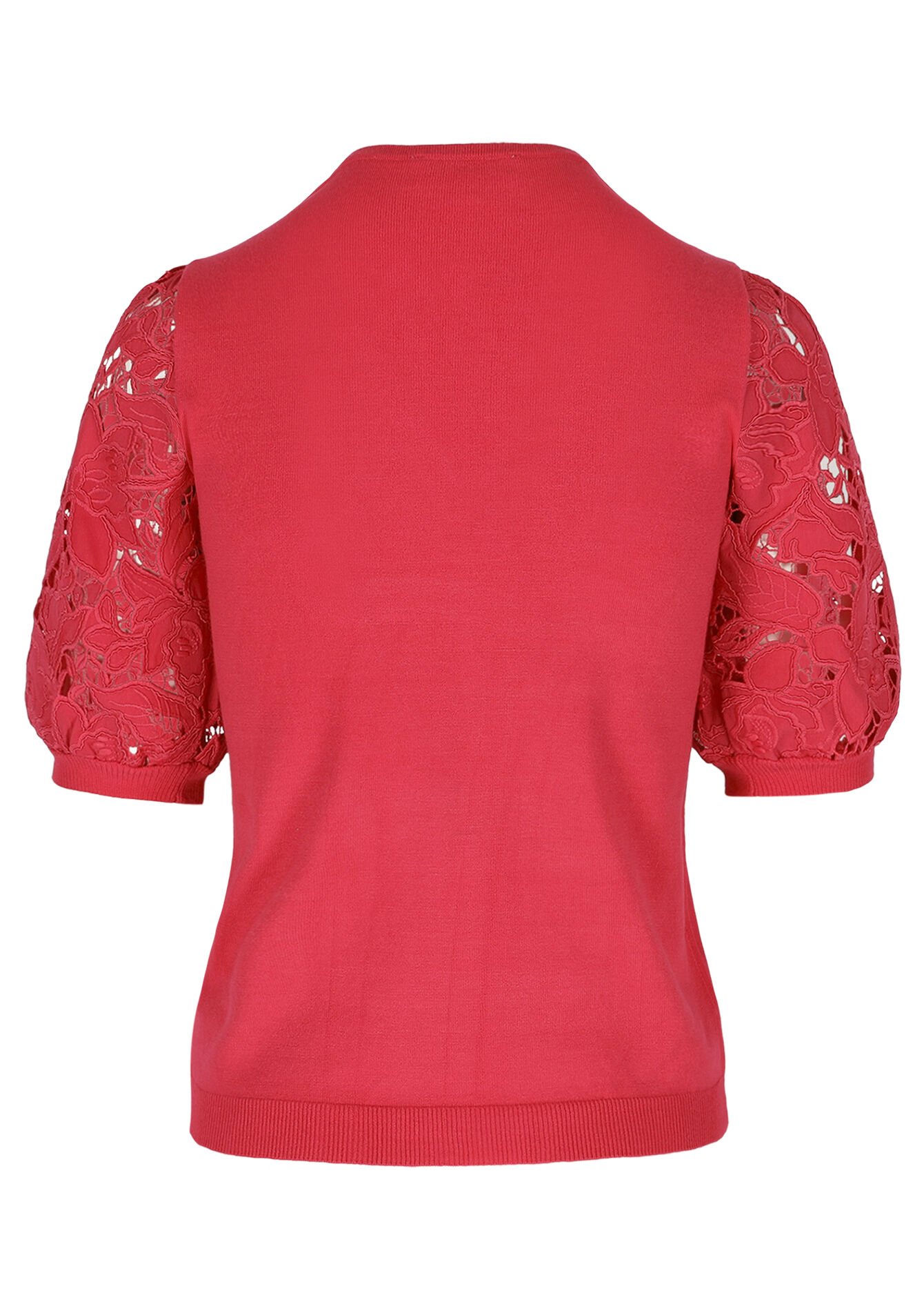 Trui met kanten mouwen - RED FRAMBOISE - 04007058_1496