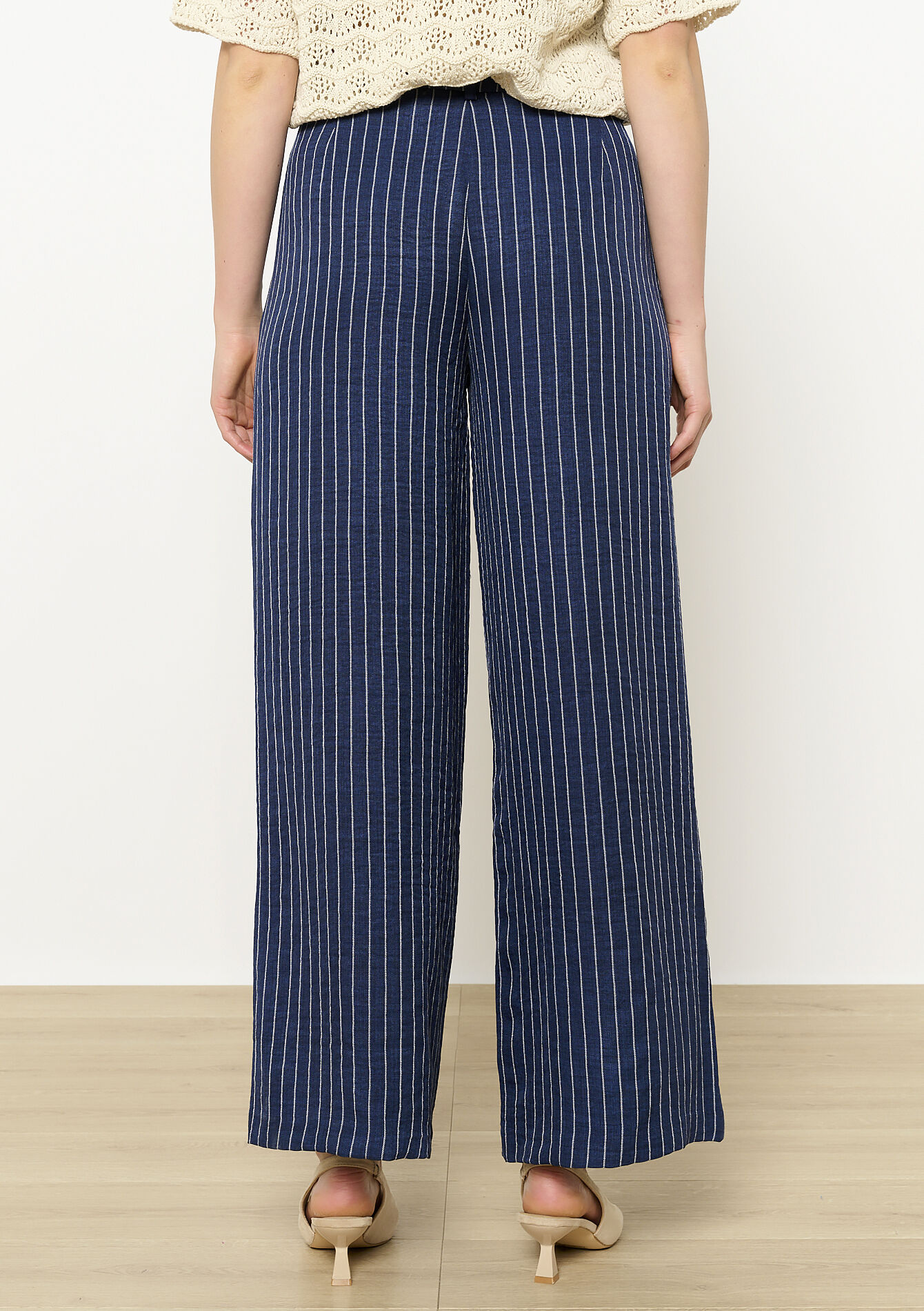 Geklede broek met krijtstrepen, Geklede broek met krijtstrepen - NAVY BASIC - 06100703_2723