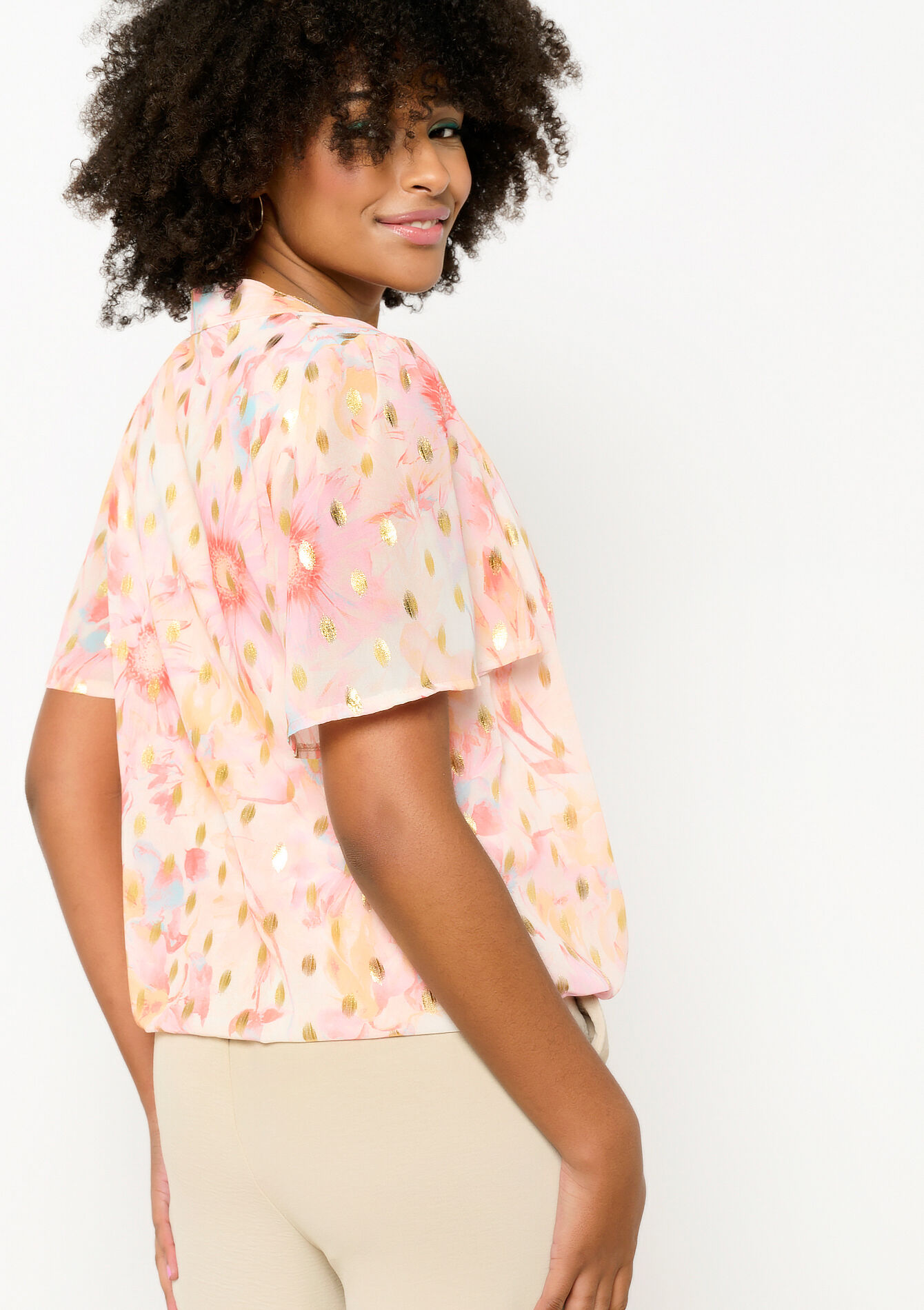 Blouse with floral print, Blouse with floral print - OFFWHITE - 05702495_1001
