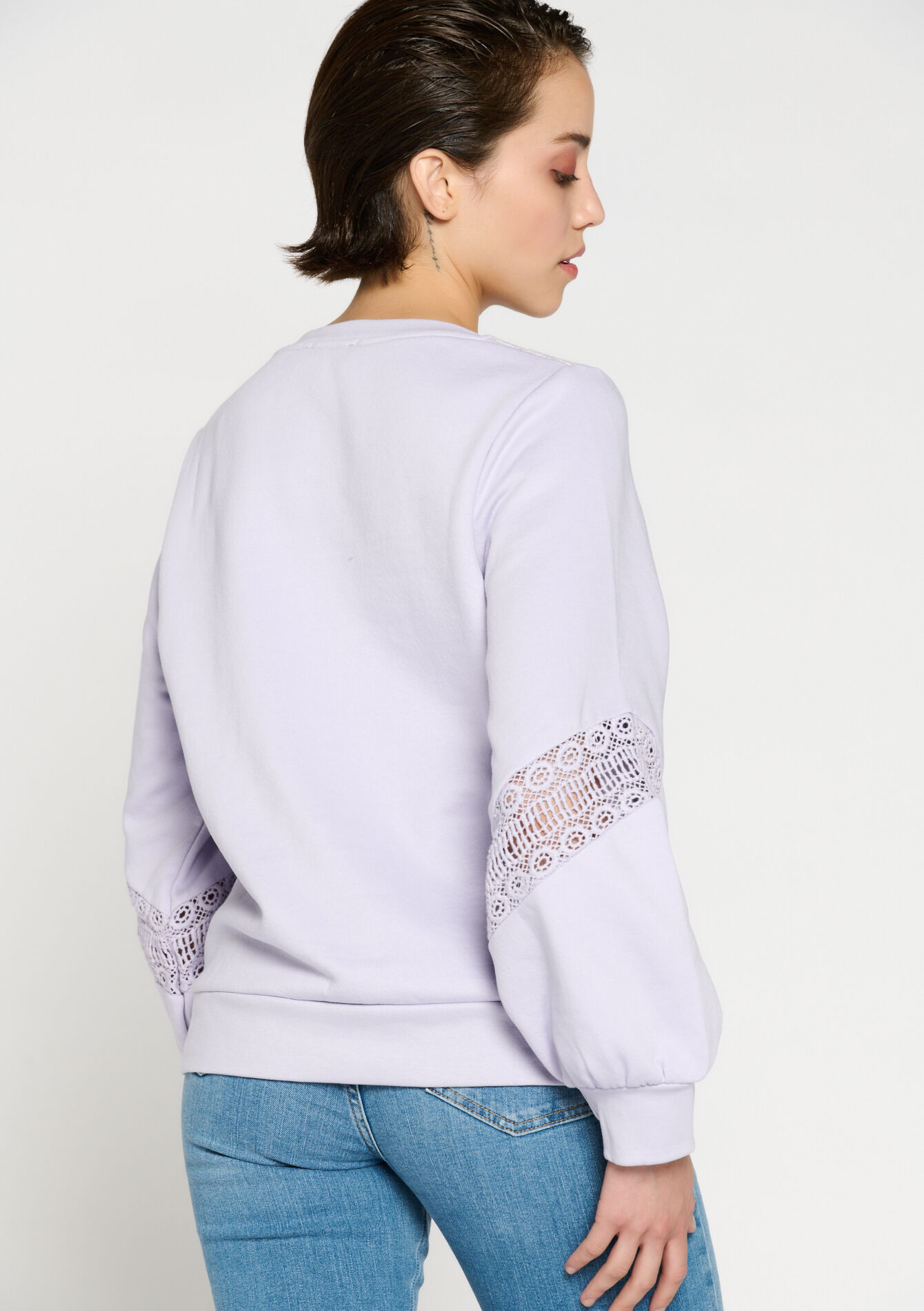 Pullover with crochet details, Pullover with crochet details - LILAC BRIGHT - 03001691_2578