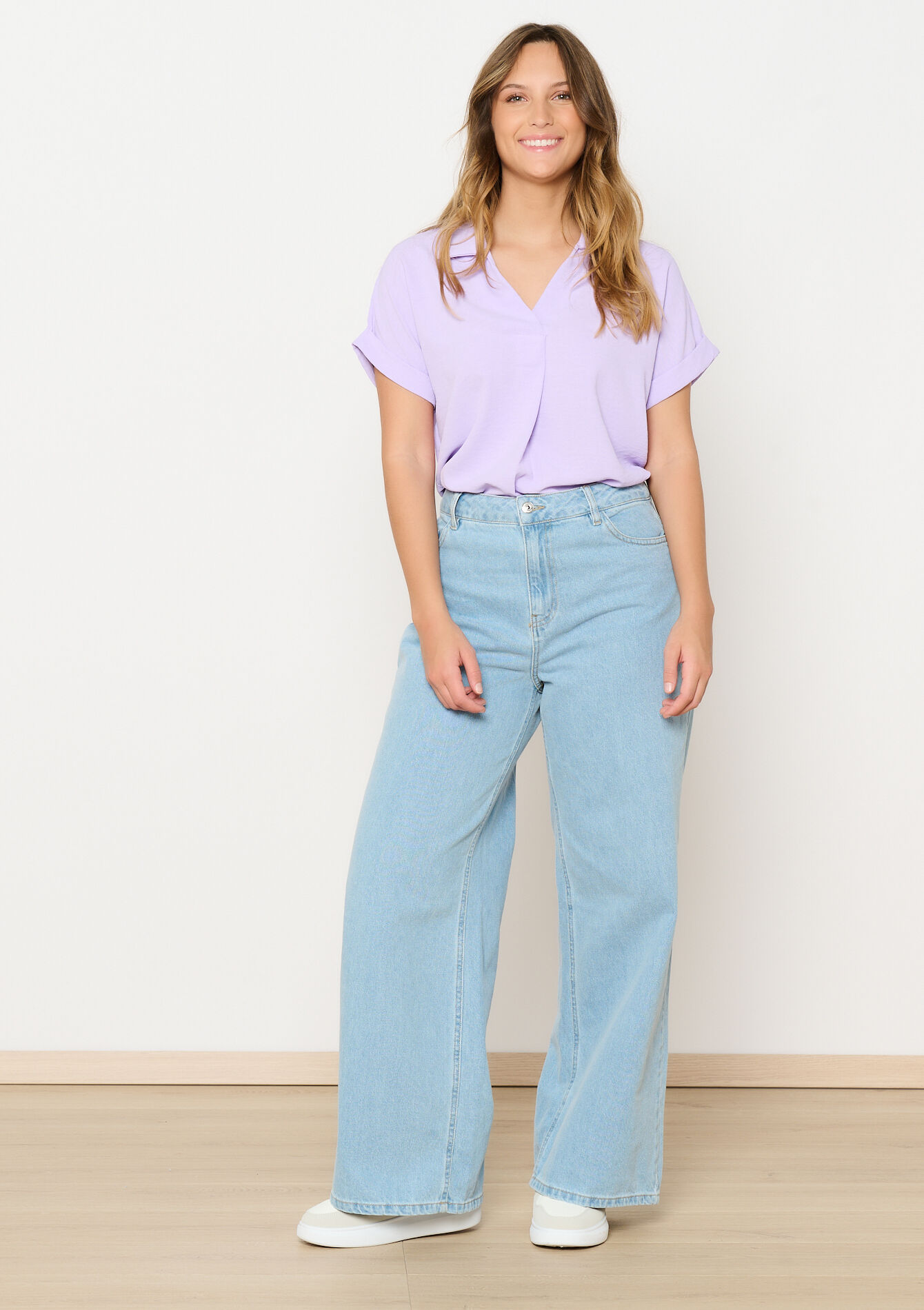 Blouse à col polo - LILAC BRIGHT - 05702739_2578