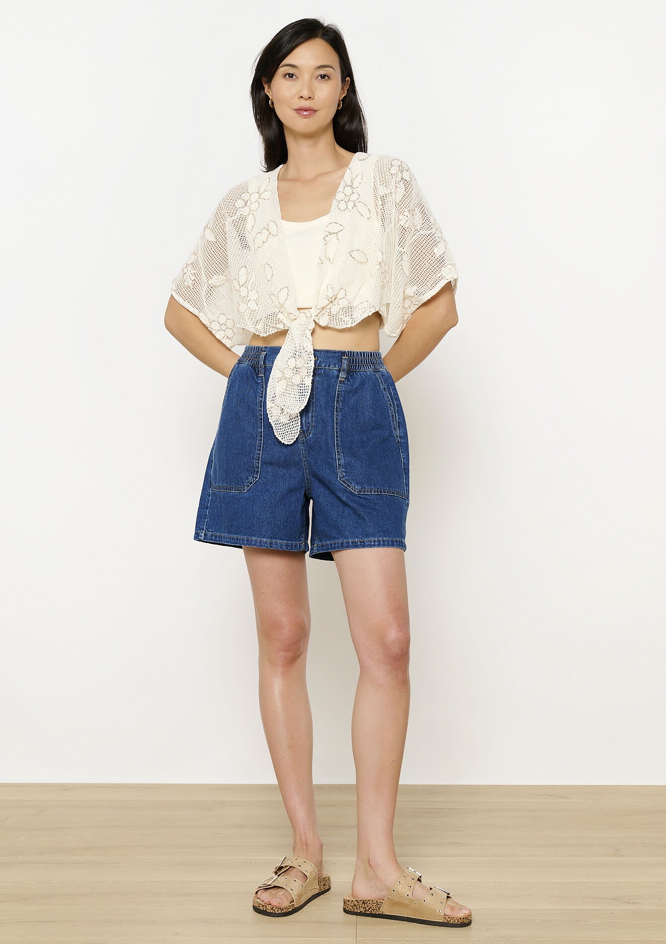 Boléro dentelle noué, Boléro dentelle noué - OPTICAL WHITE - 05702889_1019