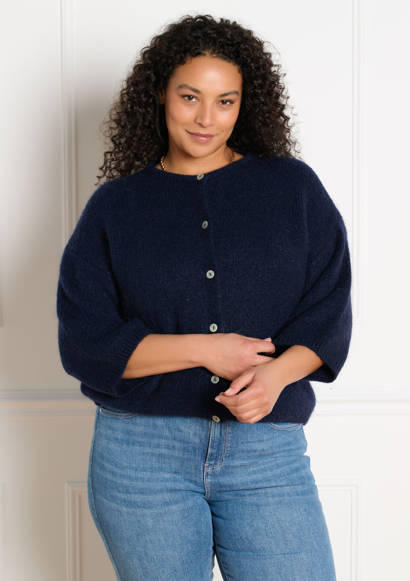 Minimalistisch vest met knopen, , back