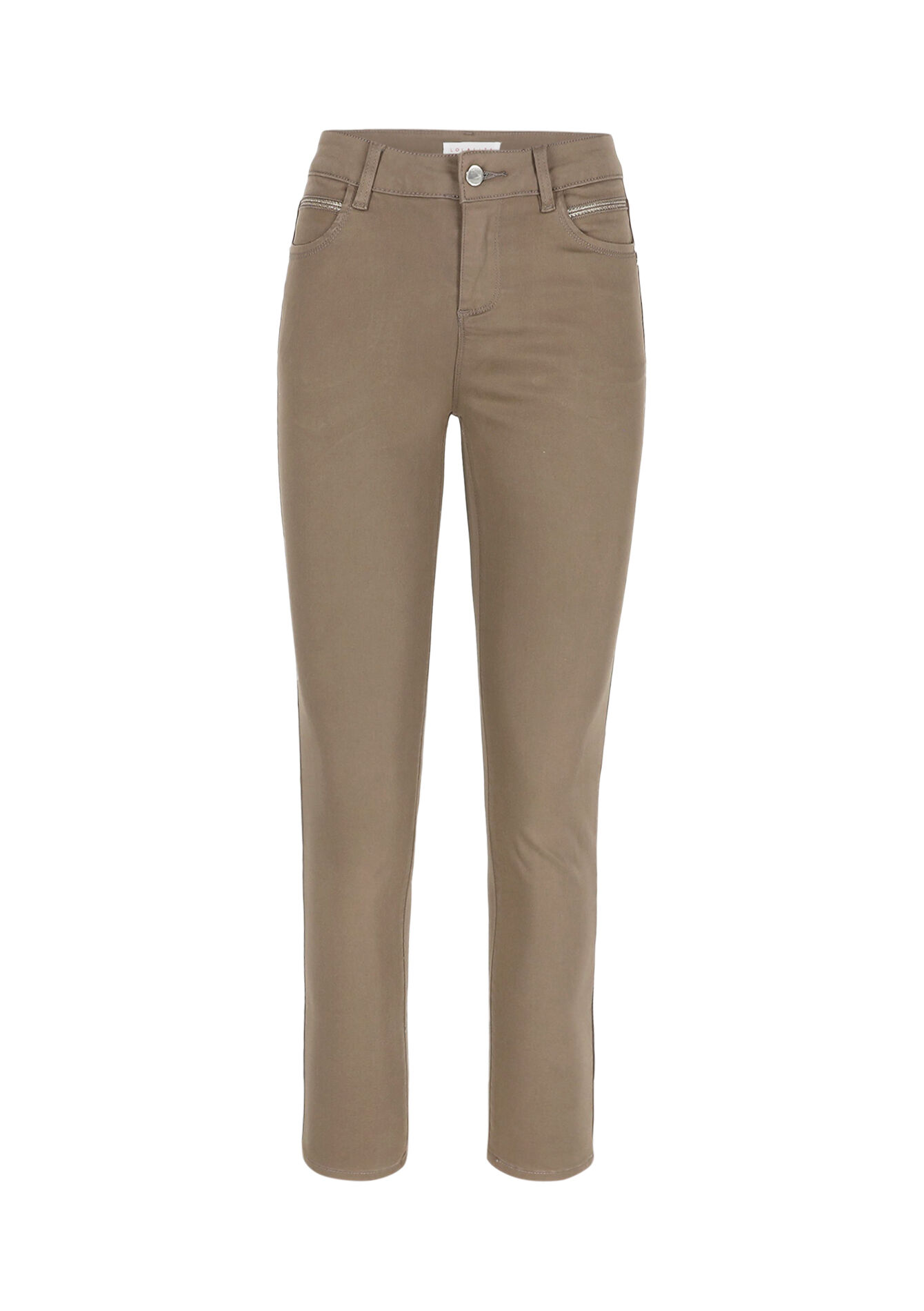 High-waist slim trousers, High-waist slim trousers - TAUPE - 06004601_1021
