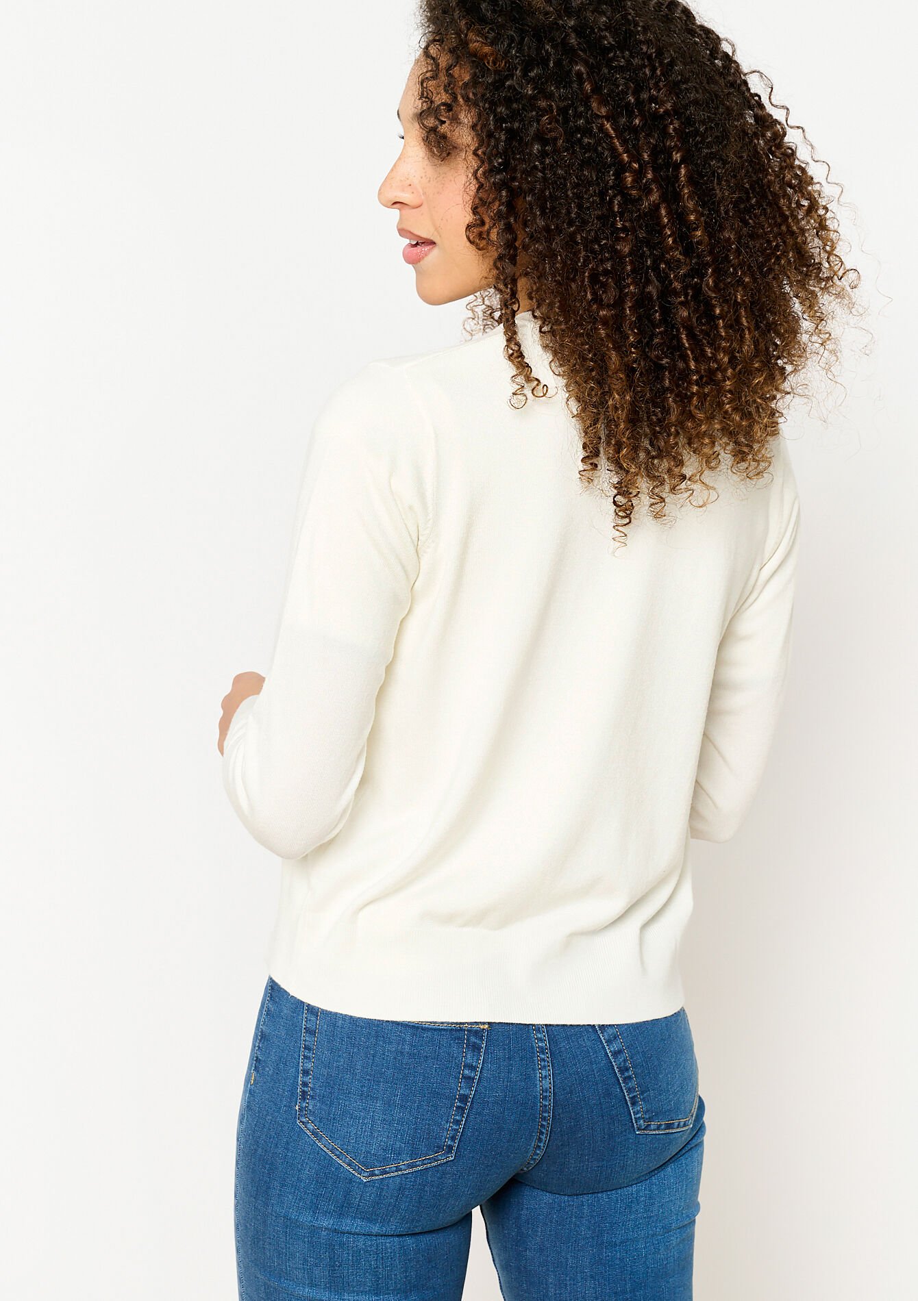 Cardigan met ronde hals, Cardigan met ronde hals - OFFWHITE - 04101232_1001