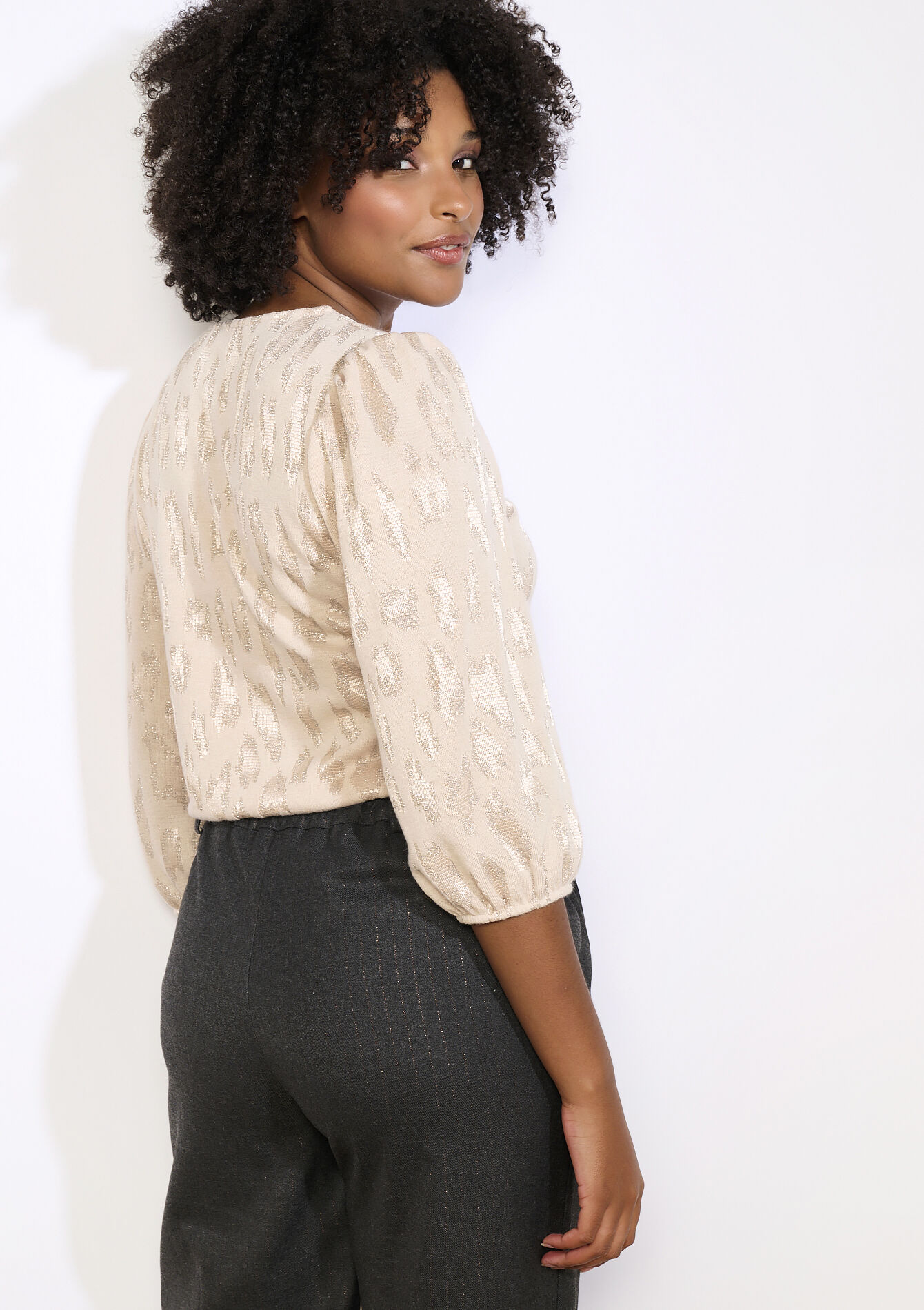 Blouse fluide texturée - NUDE PINK - 02301967