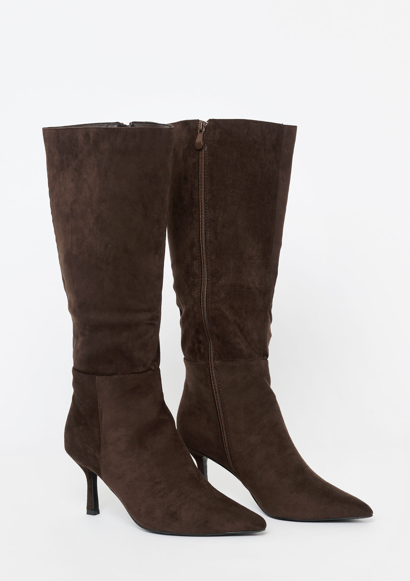 Bottes pointues en suédine, Bottes pointues en suédine - BROWN DARK CHOCOLATE - 13100322_3720