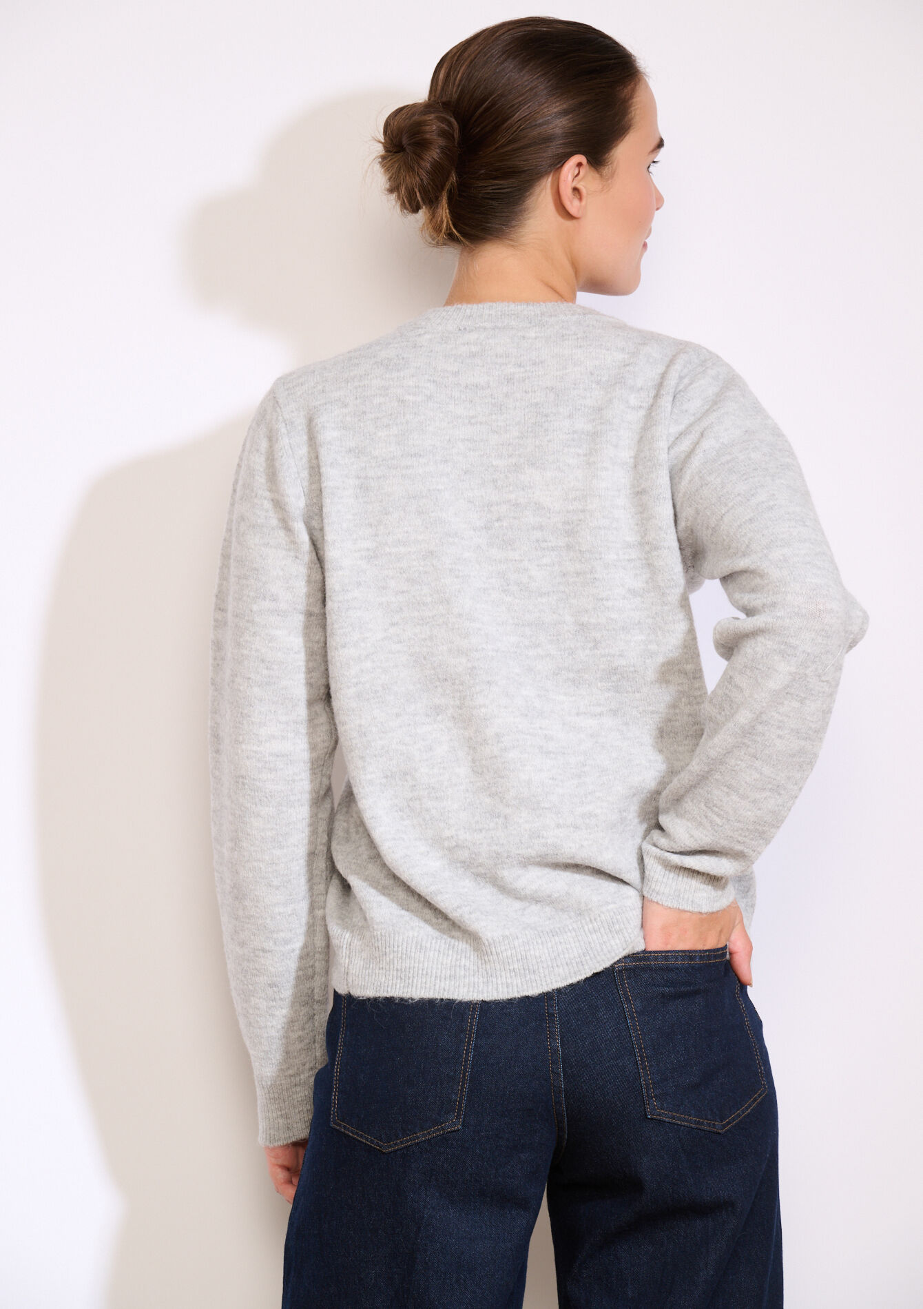 Zachte trui met ronde hals, Zachte trui met ronde hals - LT GREY MEL - 04006880_1081