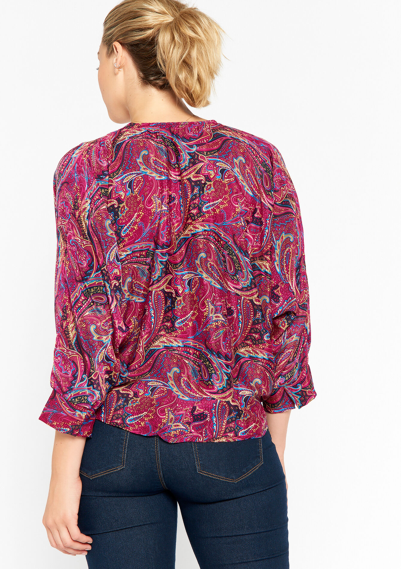 Blouse met paisleyprint - FUCHSIA - 05702253_5626