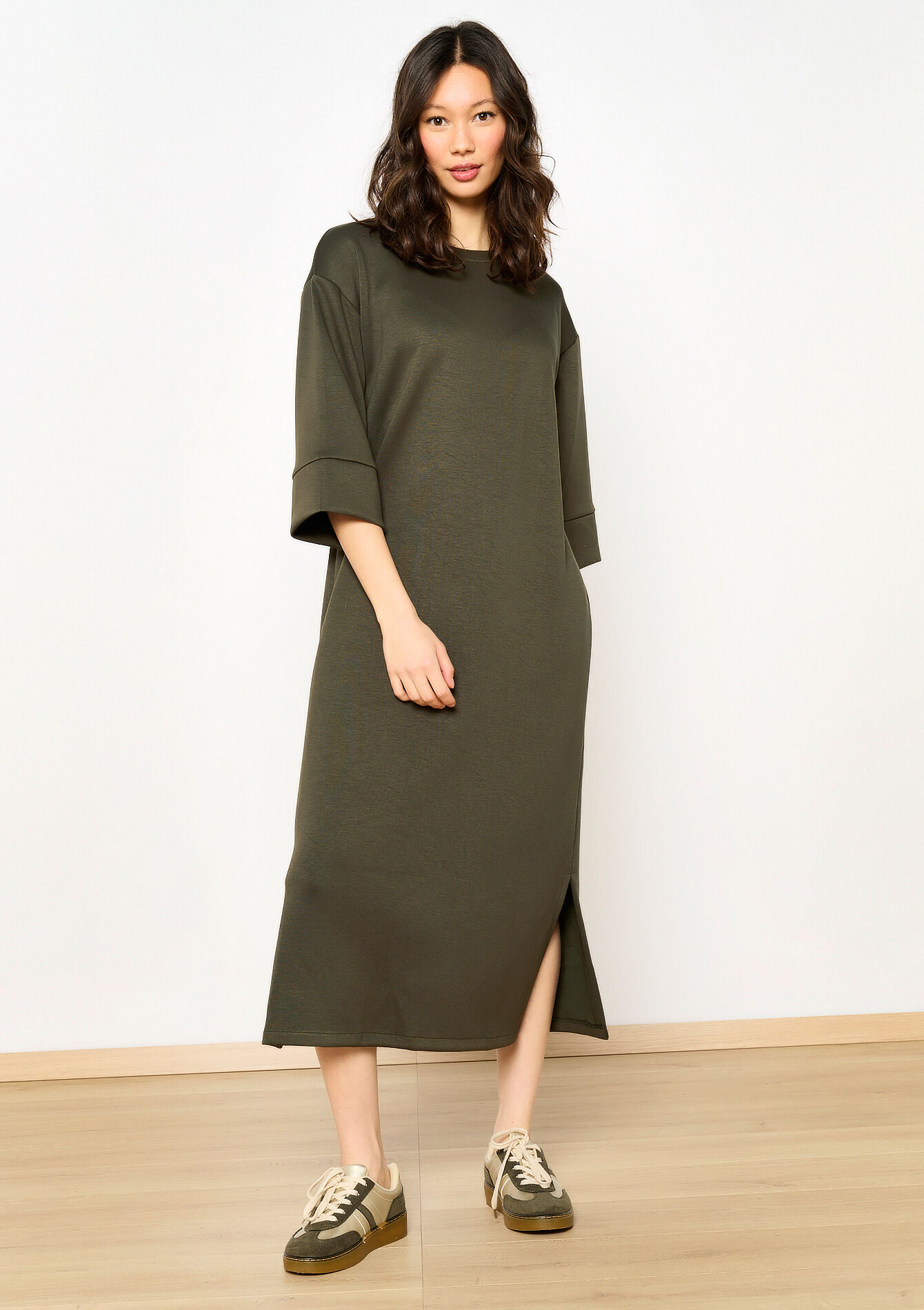 Rechte trui-jurk - KHAKI MED - 08103973_4327
