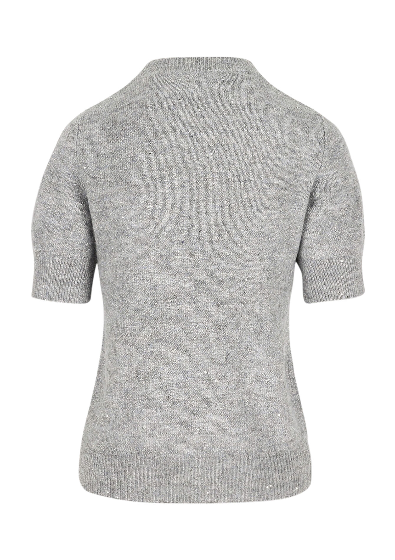 Lurex trui korte mouwen en pailletten , Lurex trui korte mouwen en pailletten - GREY MED MEL - 04006932_3507