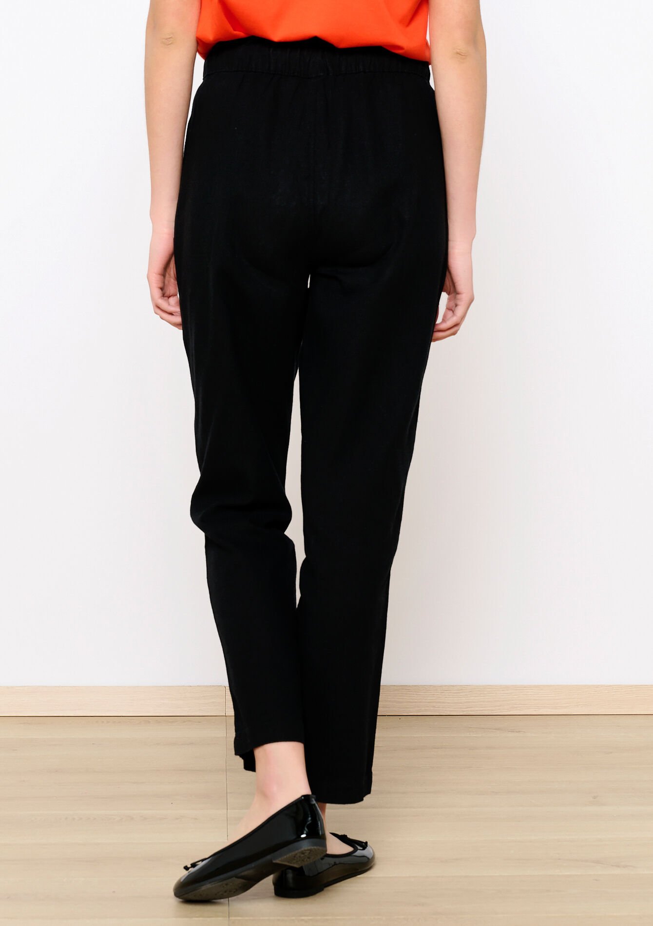 Linen jogger trousers, Linen jogger trousers - BLACK - 06600801_1119