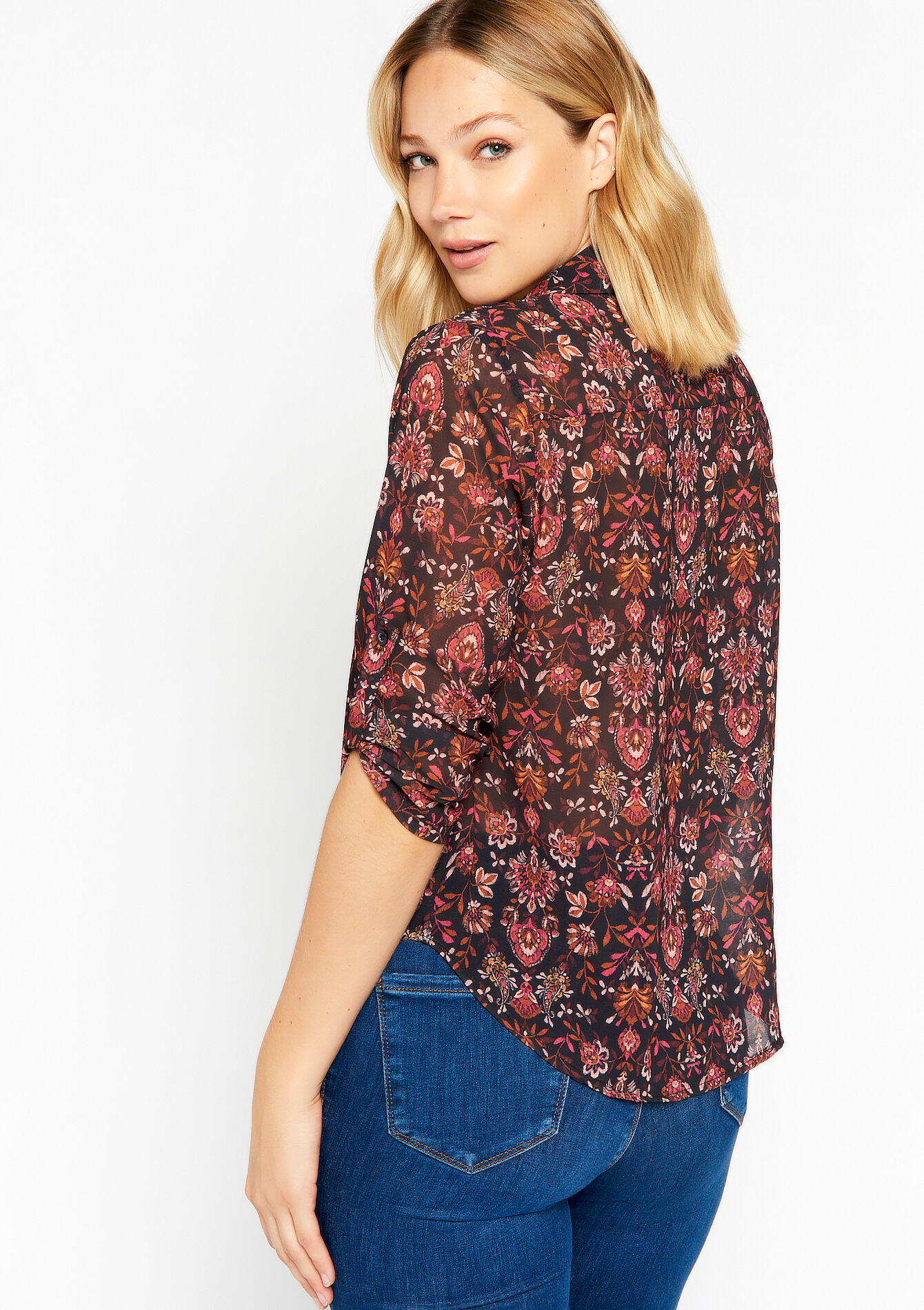 Hemd met bloemenprint - BLACK / PINK - 05702359_2602