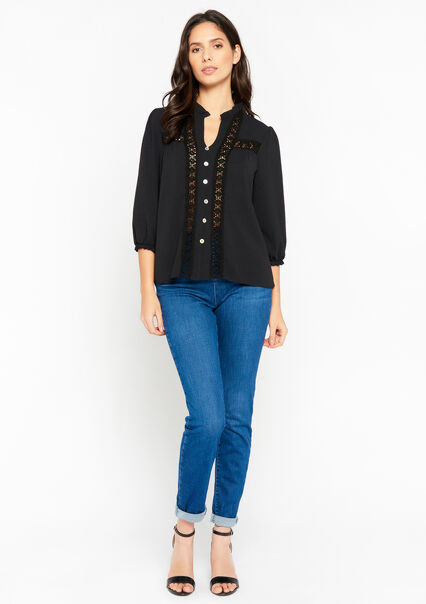 Embroidered shirt - BLACK - 05702103_1119