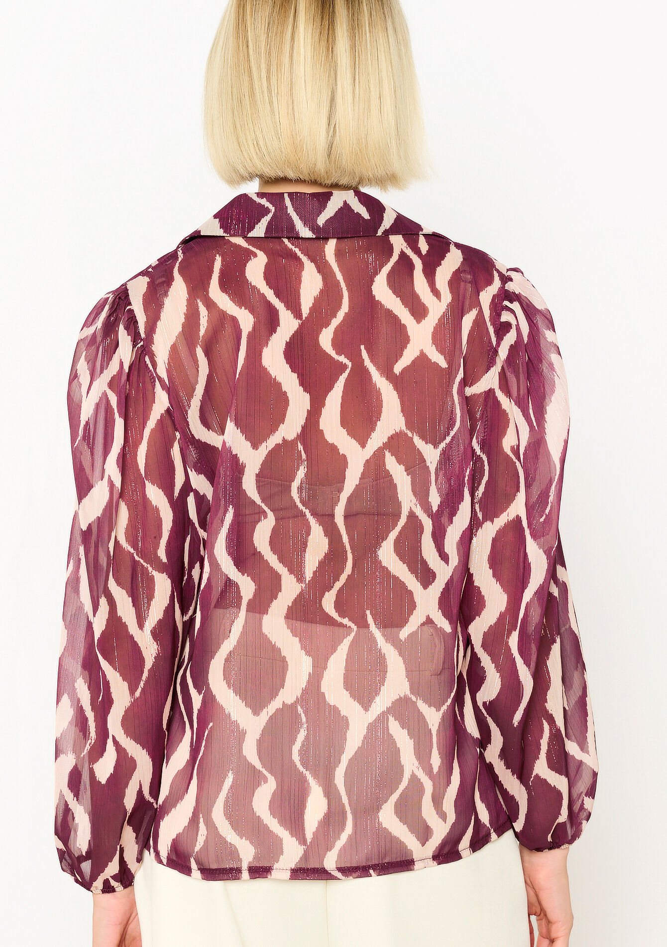 Chemise en voile à imprimé, Chemise en voile à imprimé - BORDEAUX WINE - 05702696_5514