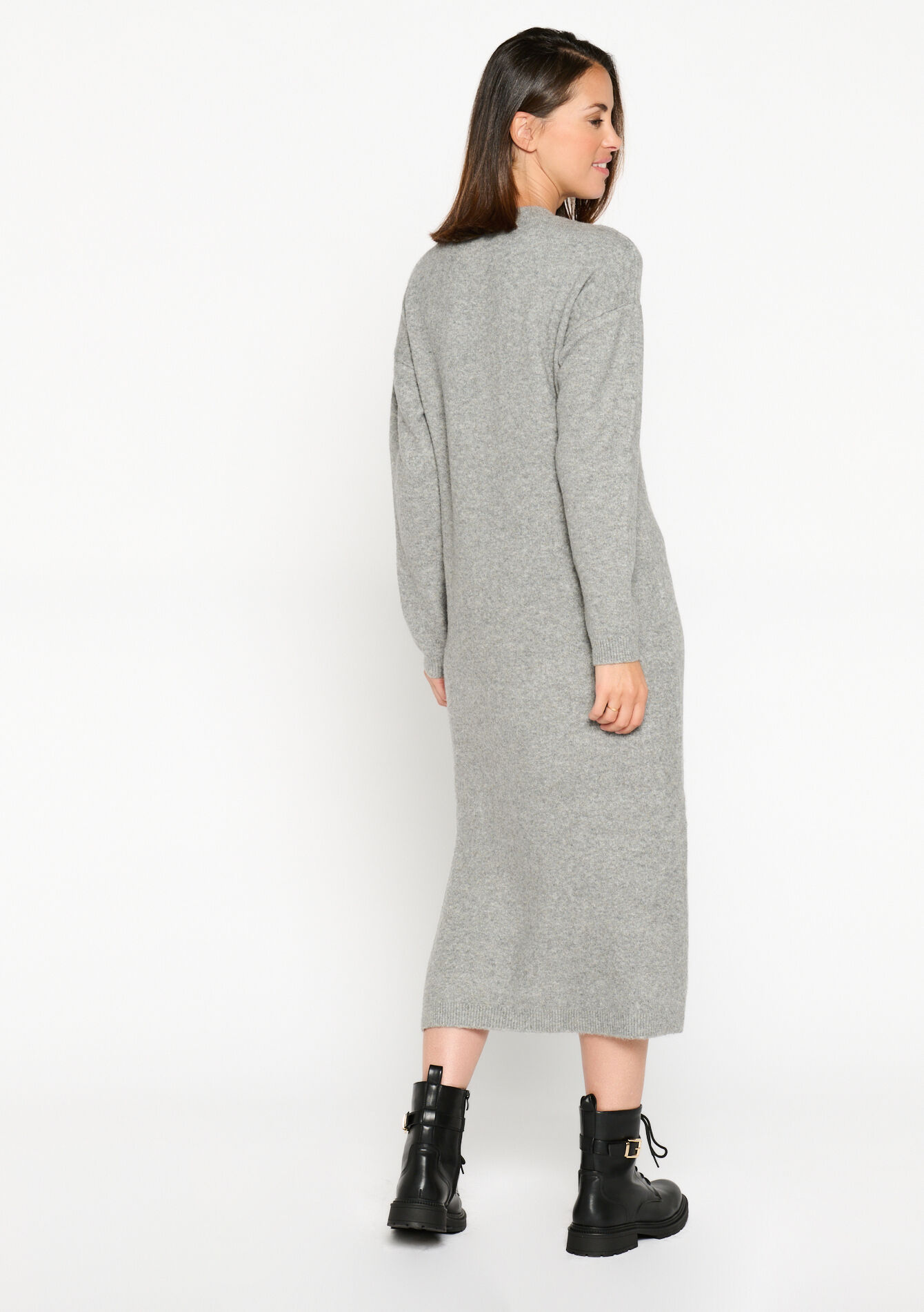 Pullover dress with embroidery, Pullover dress with embroidery - MEDIUM GREY - 08602011_0512