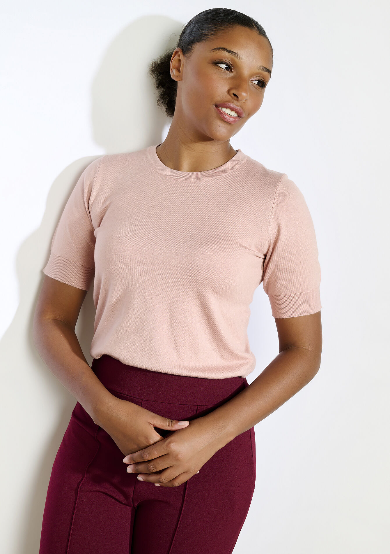 Geribbelde trui, Geribbelde trui - NUDE PINK - 04006902_1301