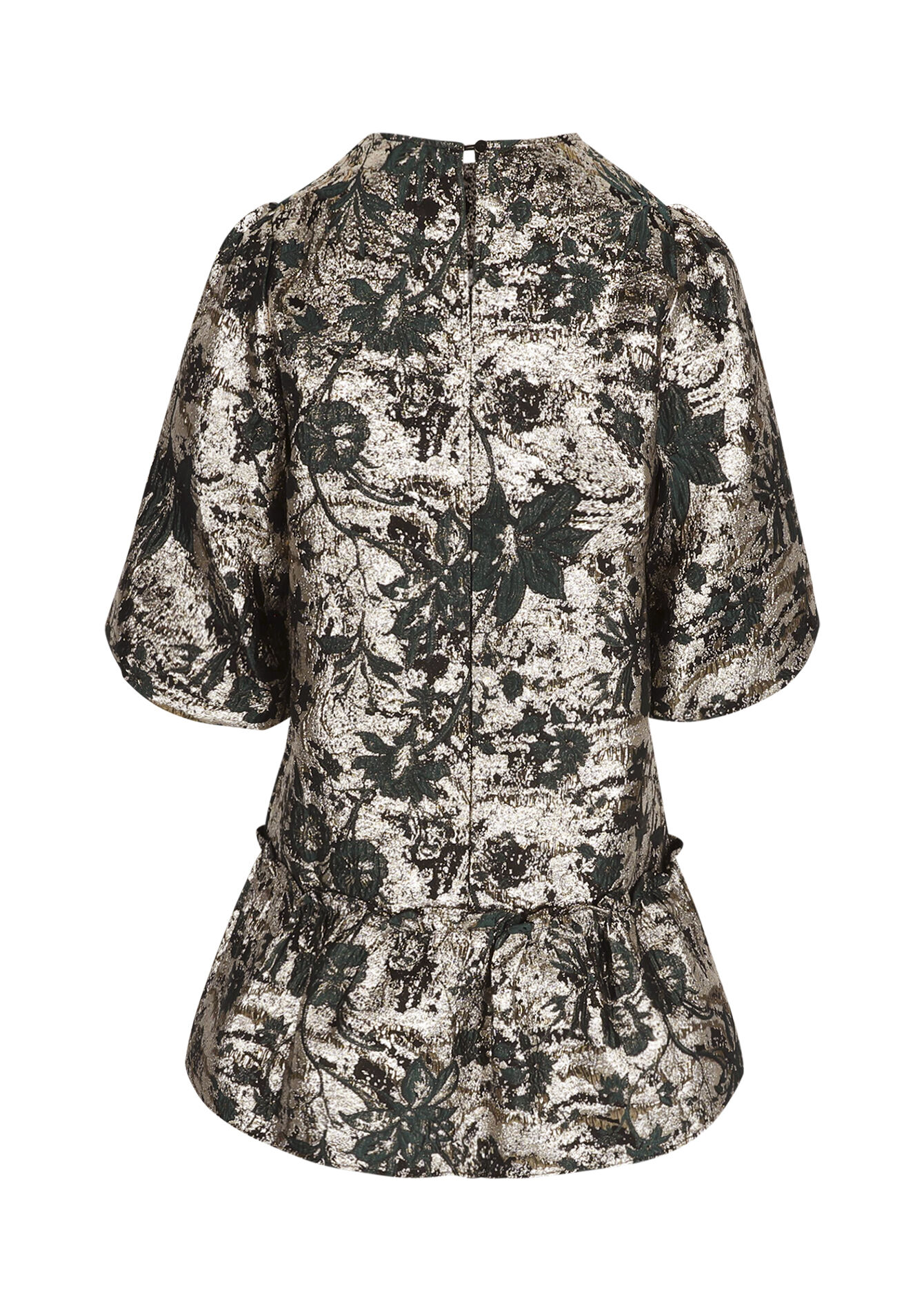 Robe babydoll en jacquard, Robe babydoll en jacquard - BOTTLE GREEN - 08104348_1778