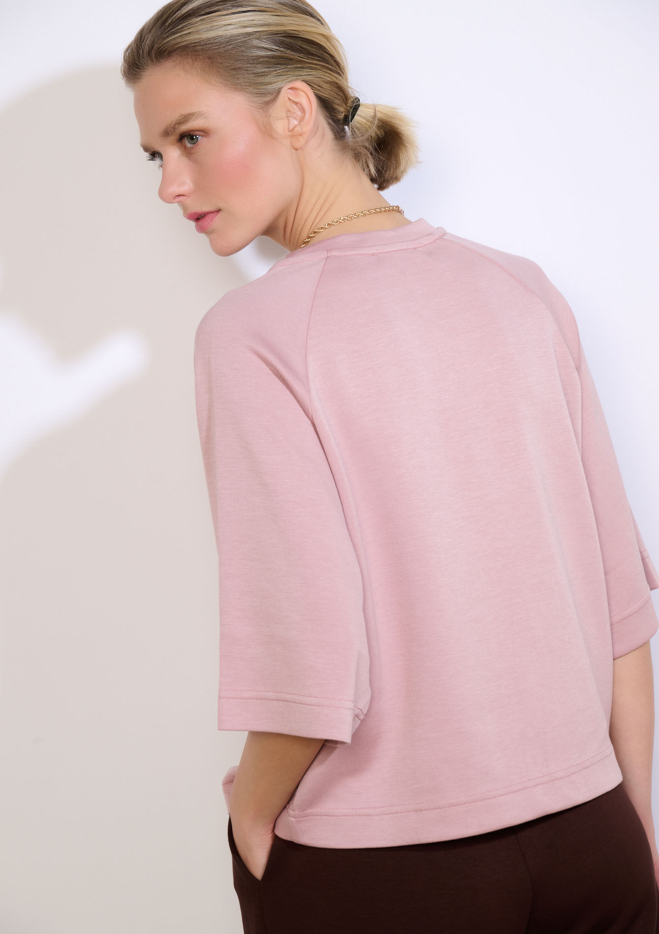 Sweat ample manches 3/4 - NUDE PINK - 15100411_1301