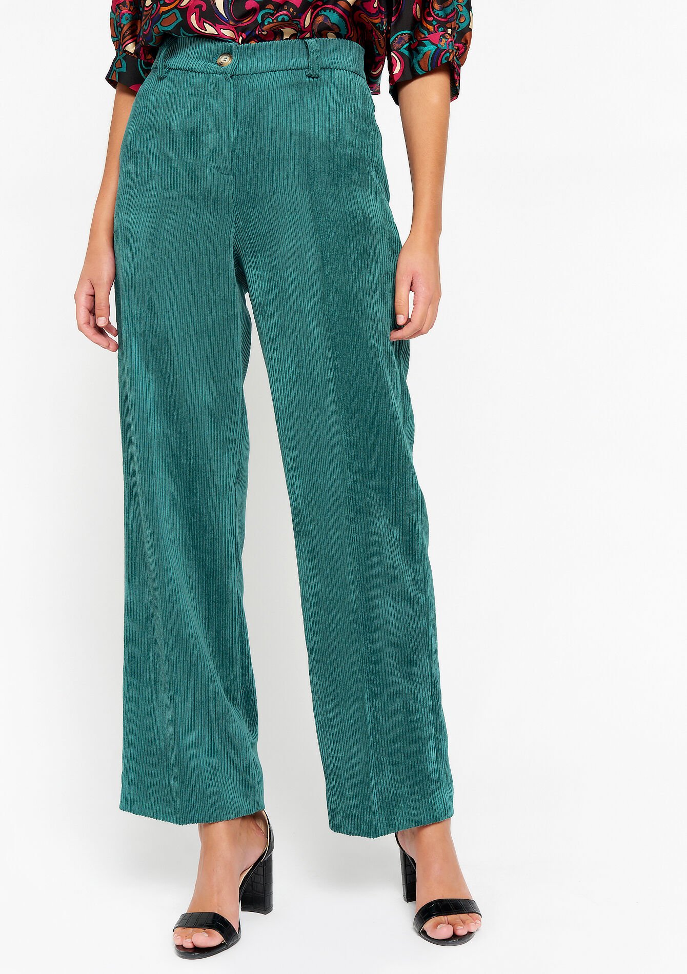 Corduroy broek, Corduroy broek - GREEN EMERALD - 06100557_4511
