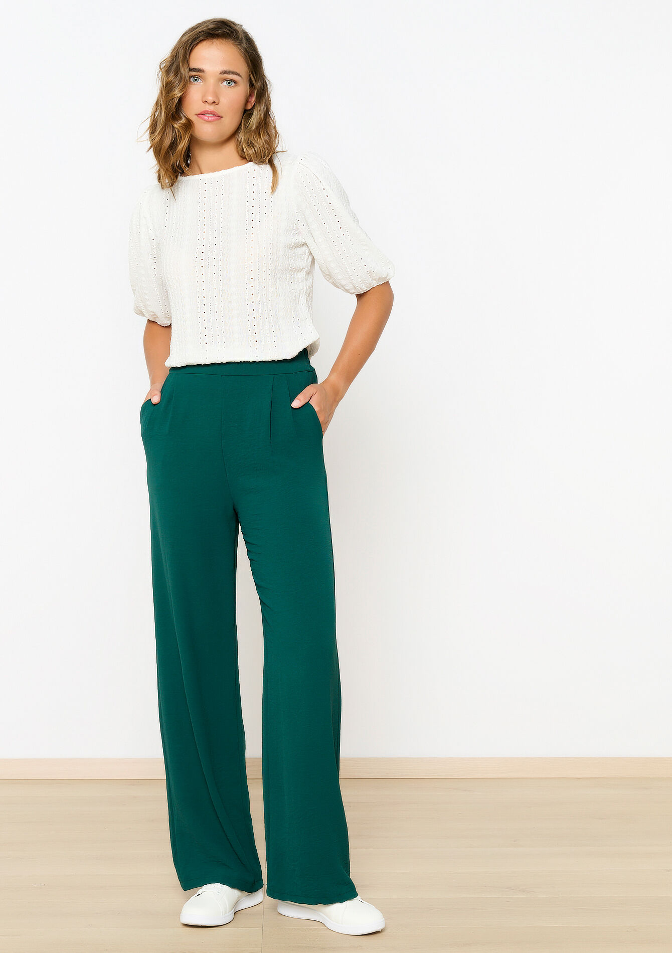 Wijde broek, Wijde broek - BOTTLE GREEN - 06600891_1778